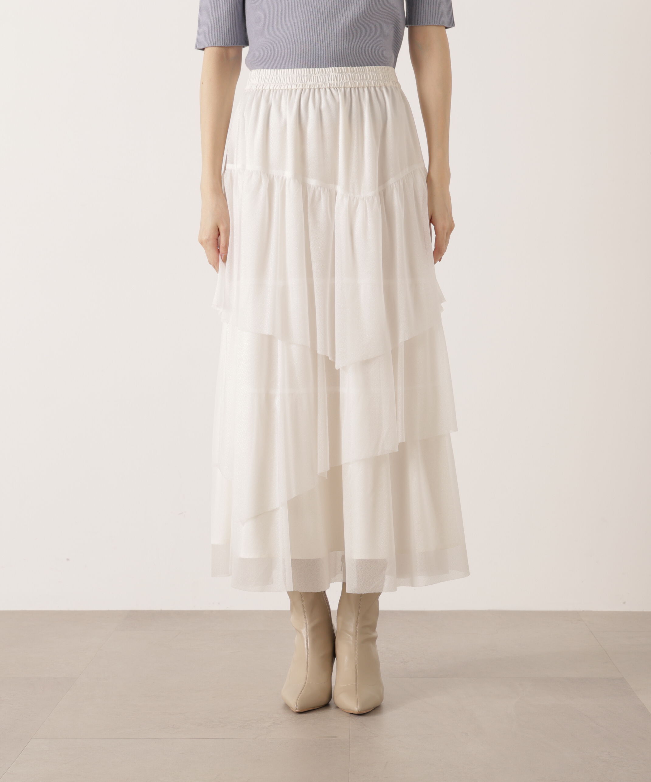 PROPORTION BODY DRESSING「《EDIT COLOGNE》エアリーティアードスカート 25AW」|スカート|