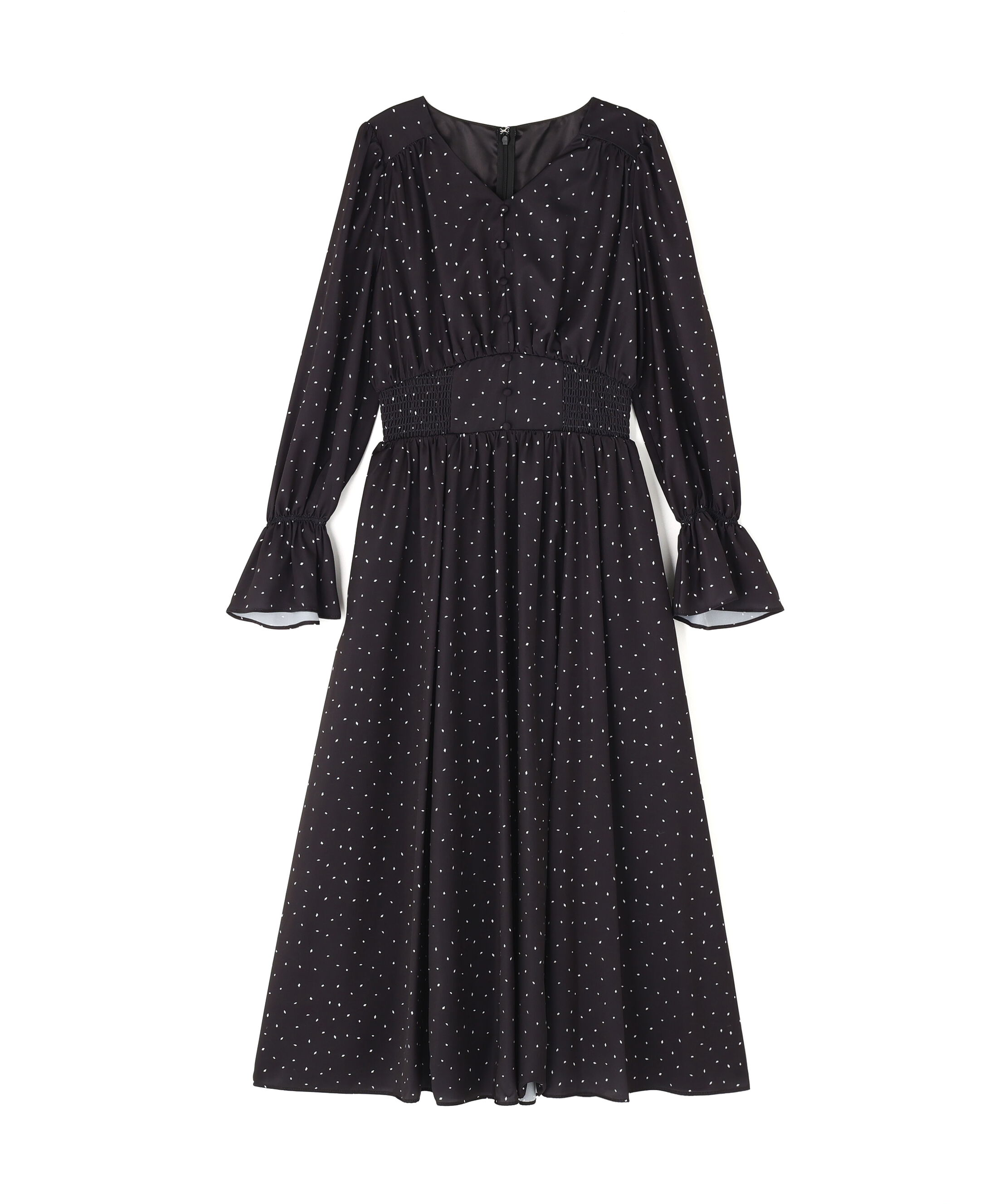 PROPORTION BODY DRESSING「クルミ釦付きギャザーワンピース 25AW」|ワンピース|