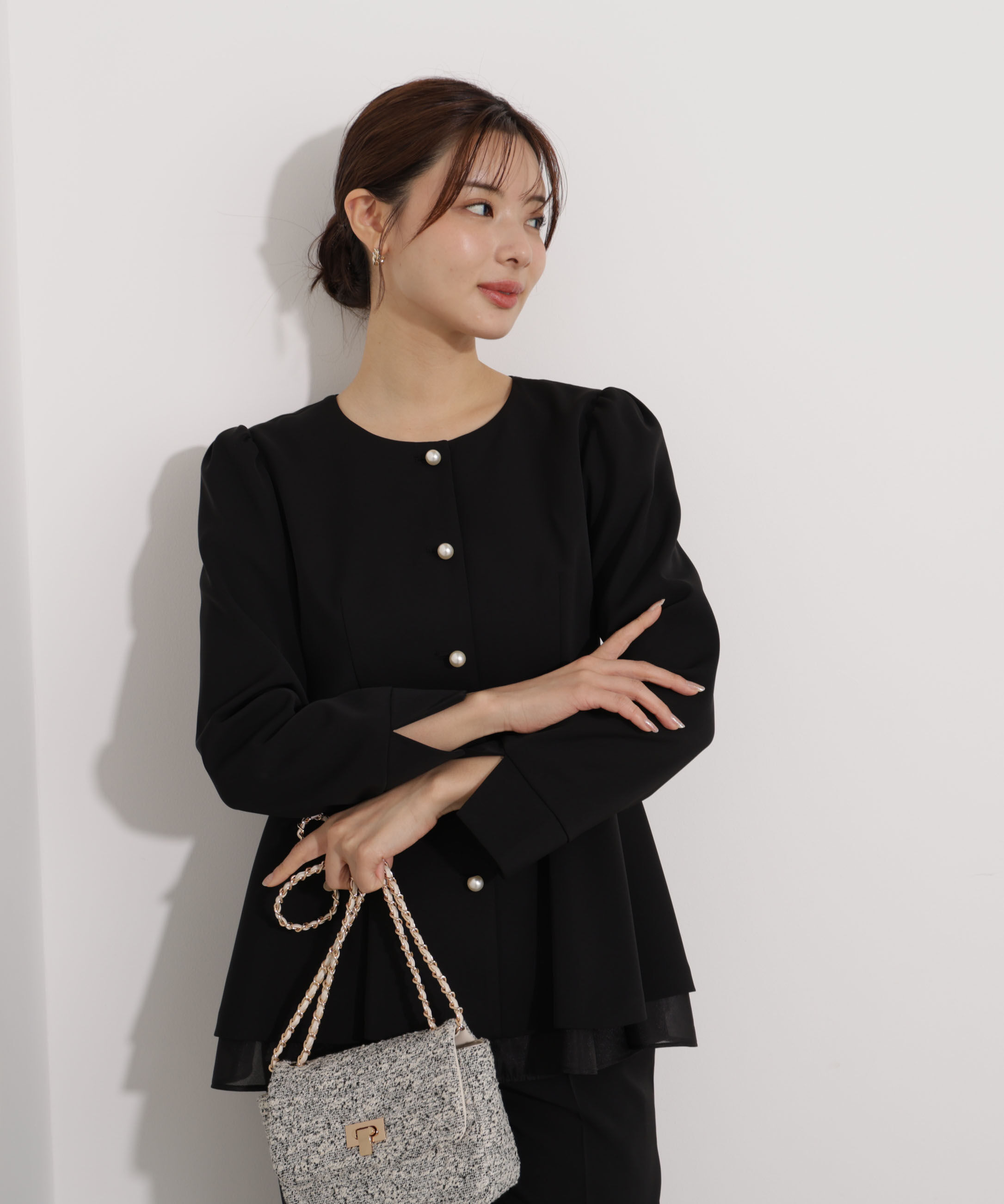 PROPORTION BODY DRESSING「＜セットアップ対応＞ペプラムジャケット」|ブルゾン・スタジャン|