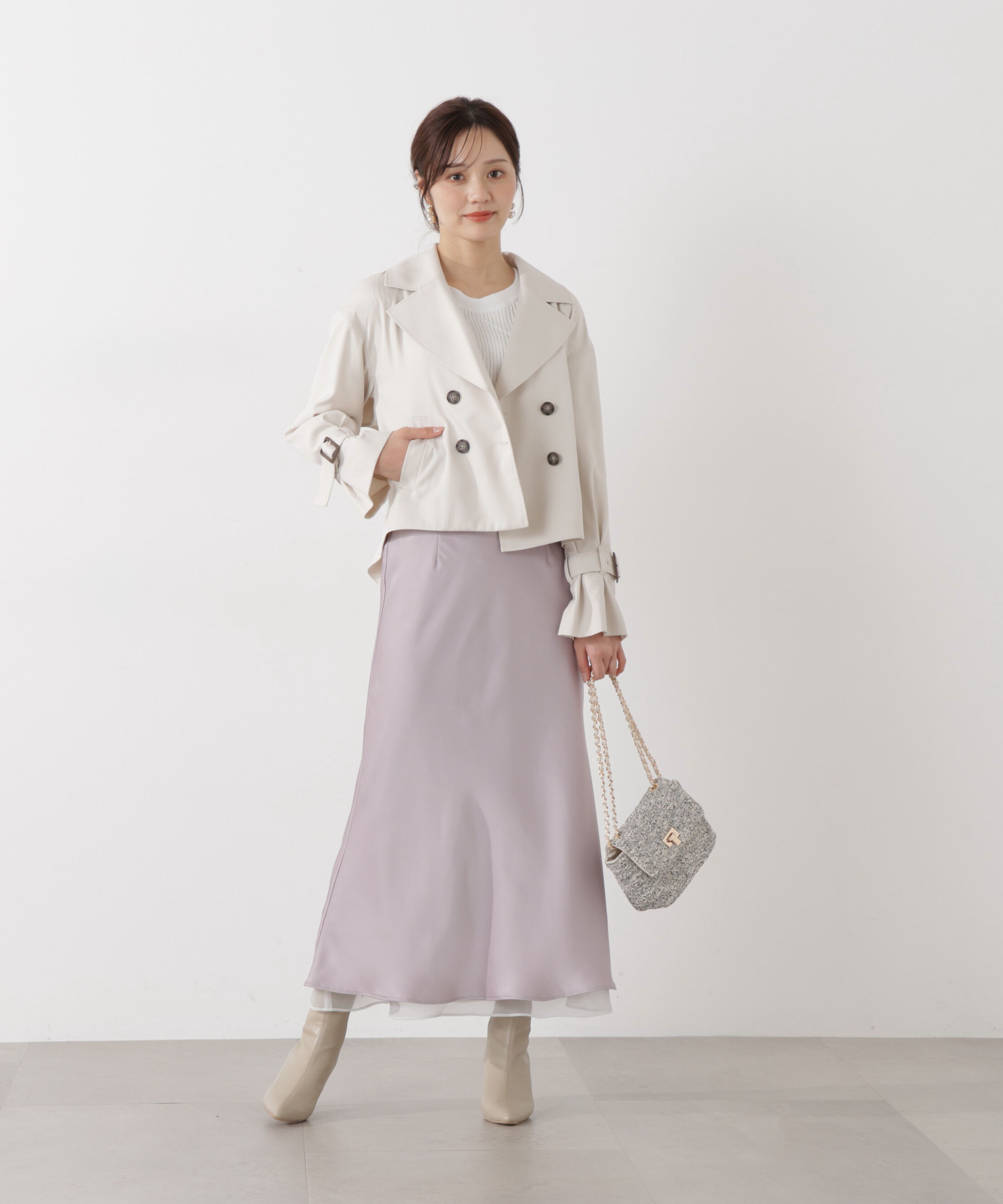 PROPORTION BODY DRESSING「＜防シワ/花粉リリース＞ショートトレンチコート」|ブルゾン・スタジャン|