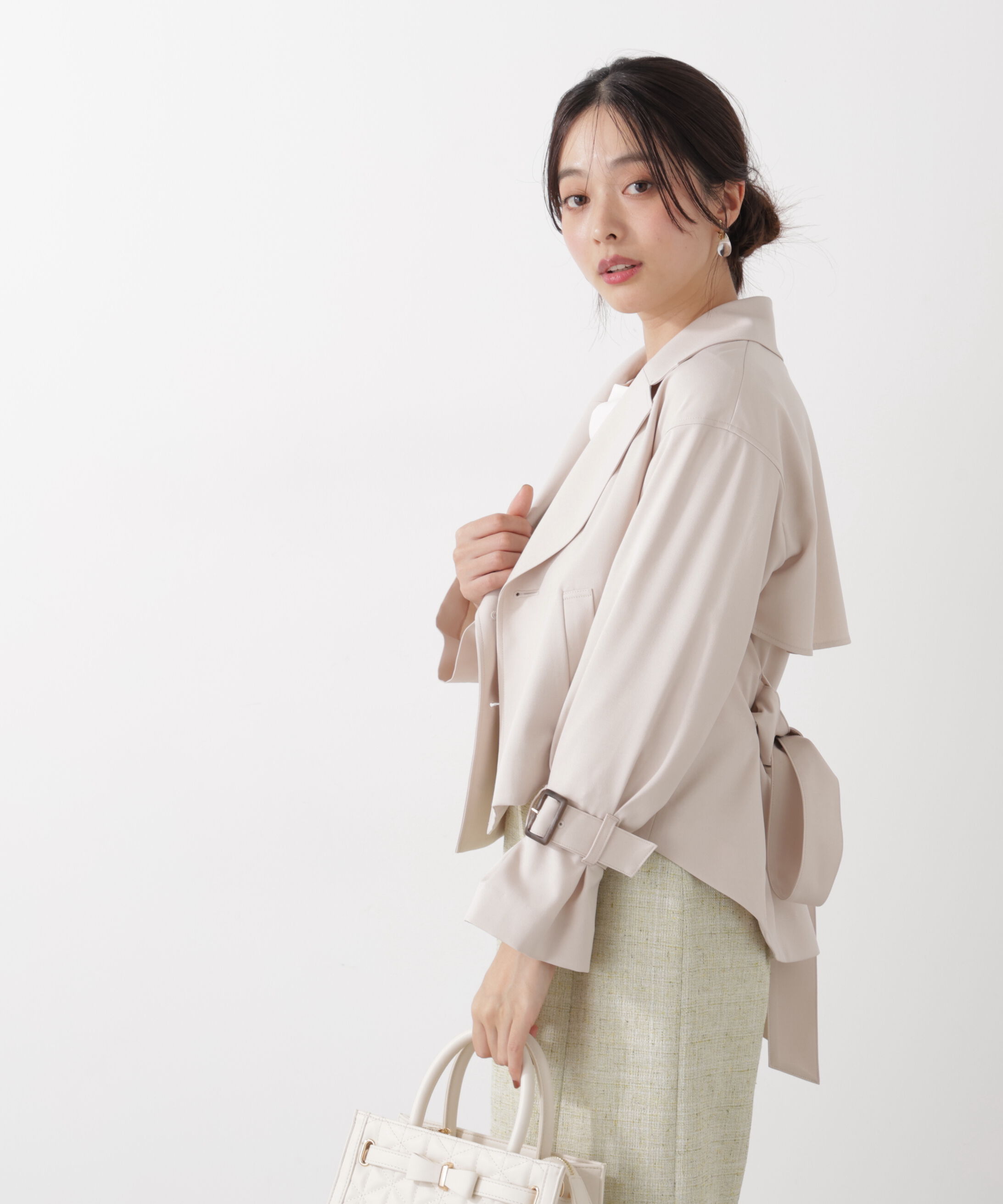 PROPORTION BODY DRESSING「＜防シワ/花粉リリース＞ショートトレンチコート」|ブルゾン・スタジャン|