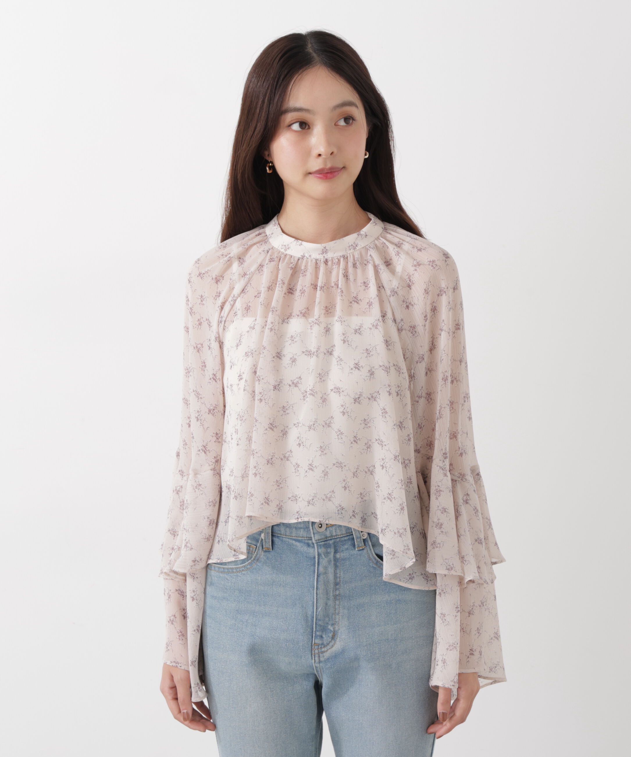 PROPORTION BODY DRESSING「〈a/mie〉ジョーゼットボリュームブラウス　26SS」|シャツ・ブラウス|