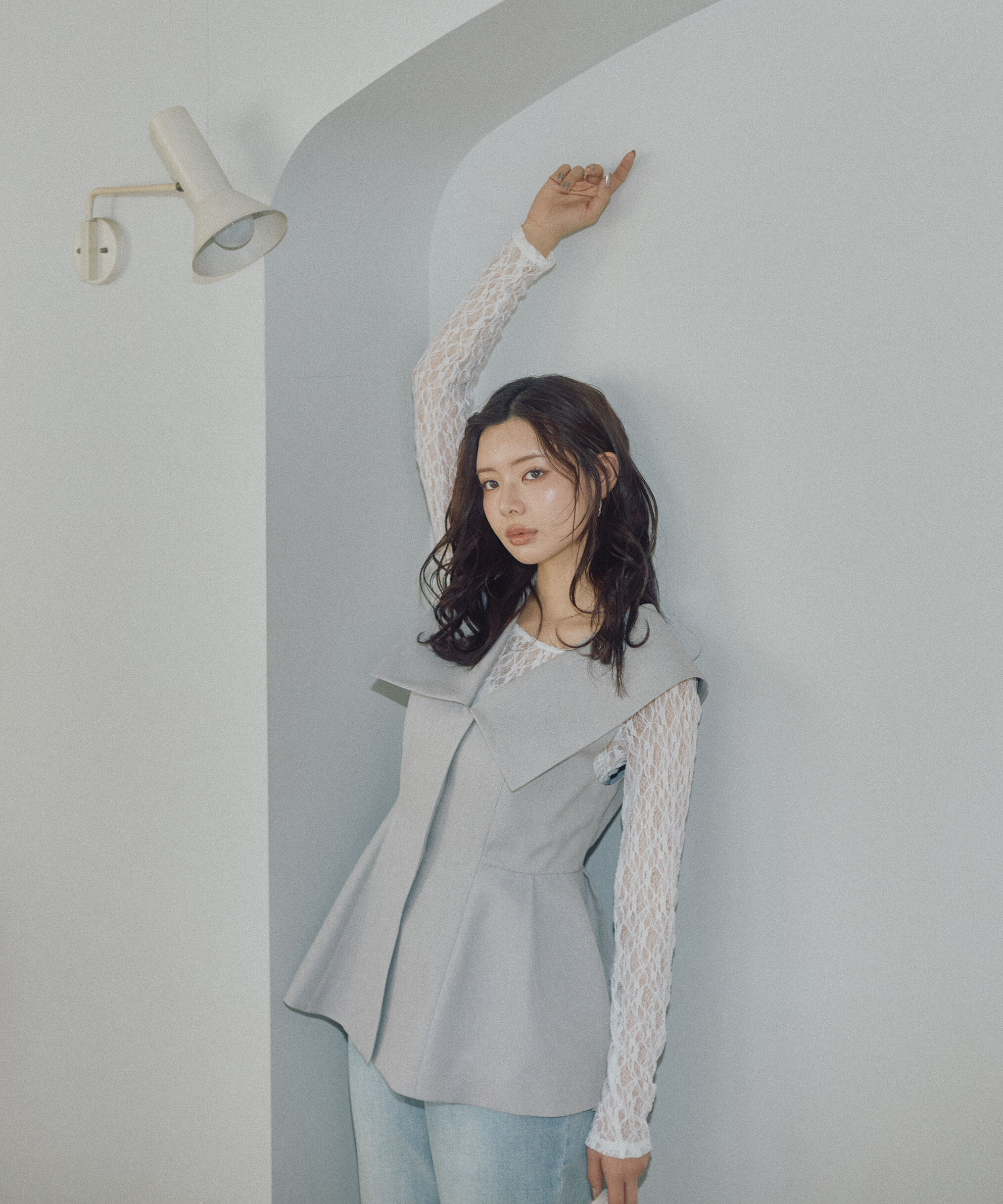 PROPORTION BODY DRESSING「〈a/mie〉ビッグカラージレ　26SS」|ブルゾン・スタジャン|グレー