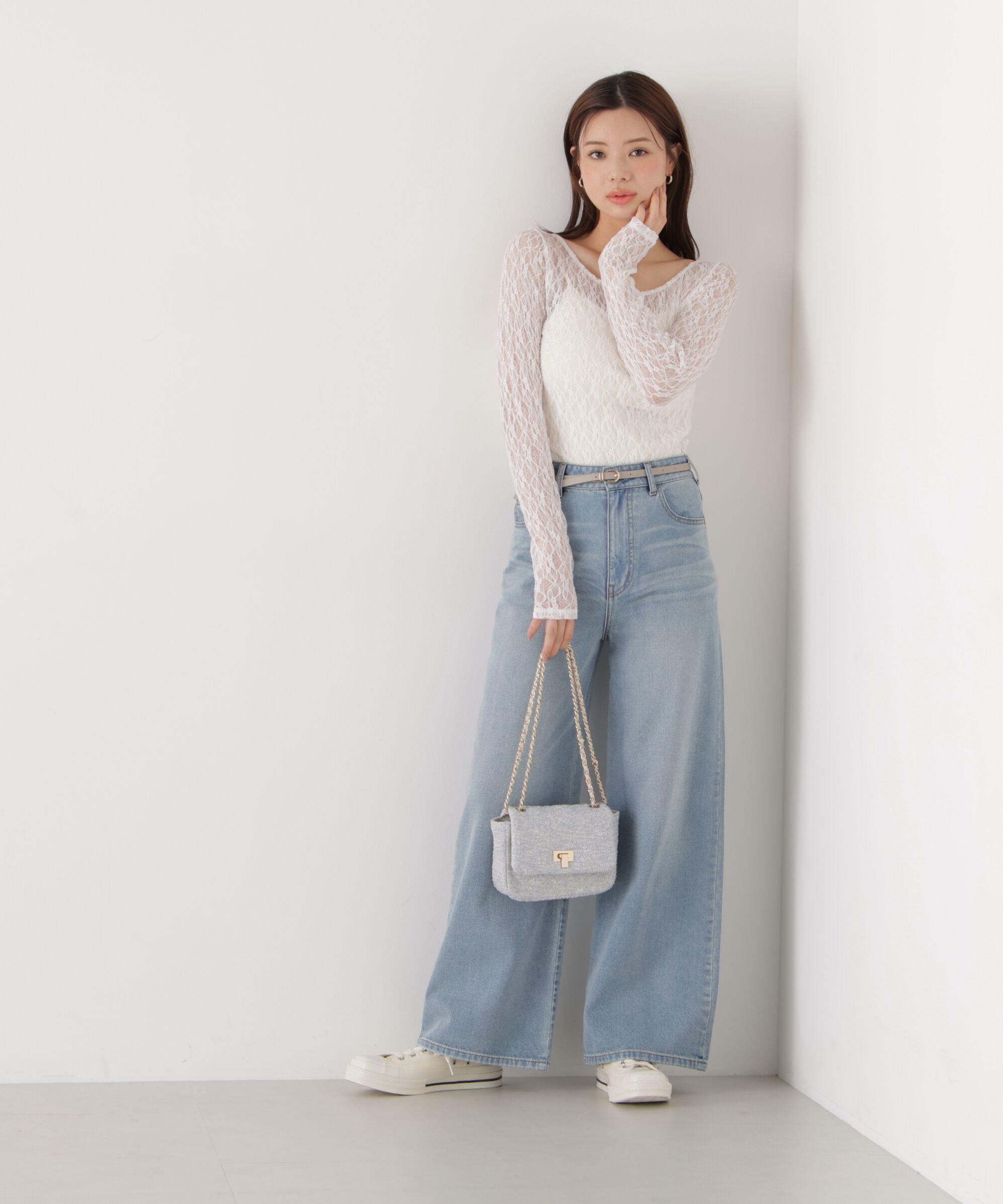 PROPORTION BODY DRESSING「〈a/mie〉ストレッチレース　26SS」|Tシャツ・カットソー|