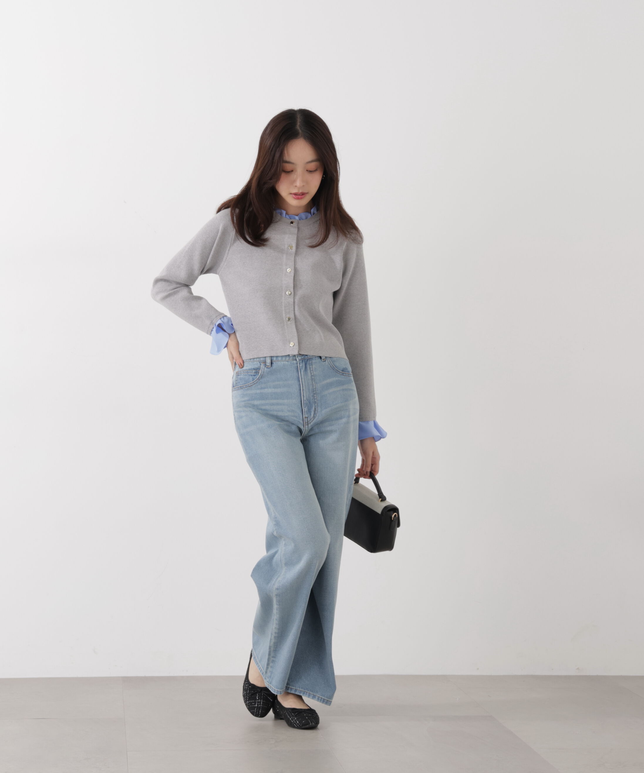 PROPORTION BODY DRESSING「フリルショートカーディガン　26SS」|カーディガン|