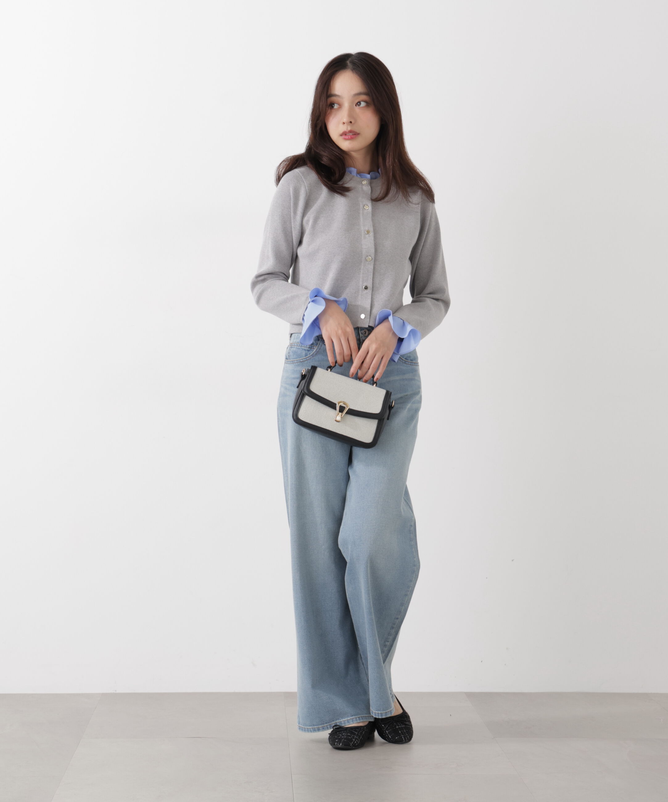 PROPORTION BODY DRESSING「フリルショートカーディガン　26SS」|カーディガン|