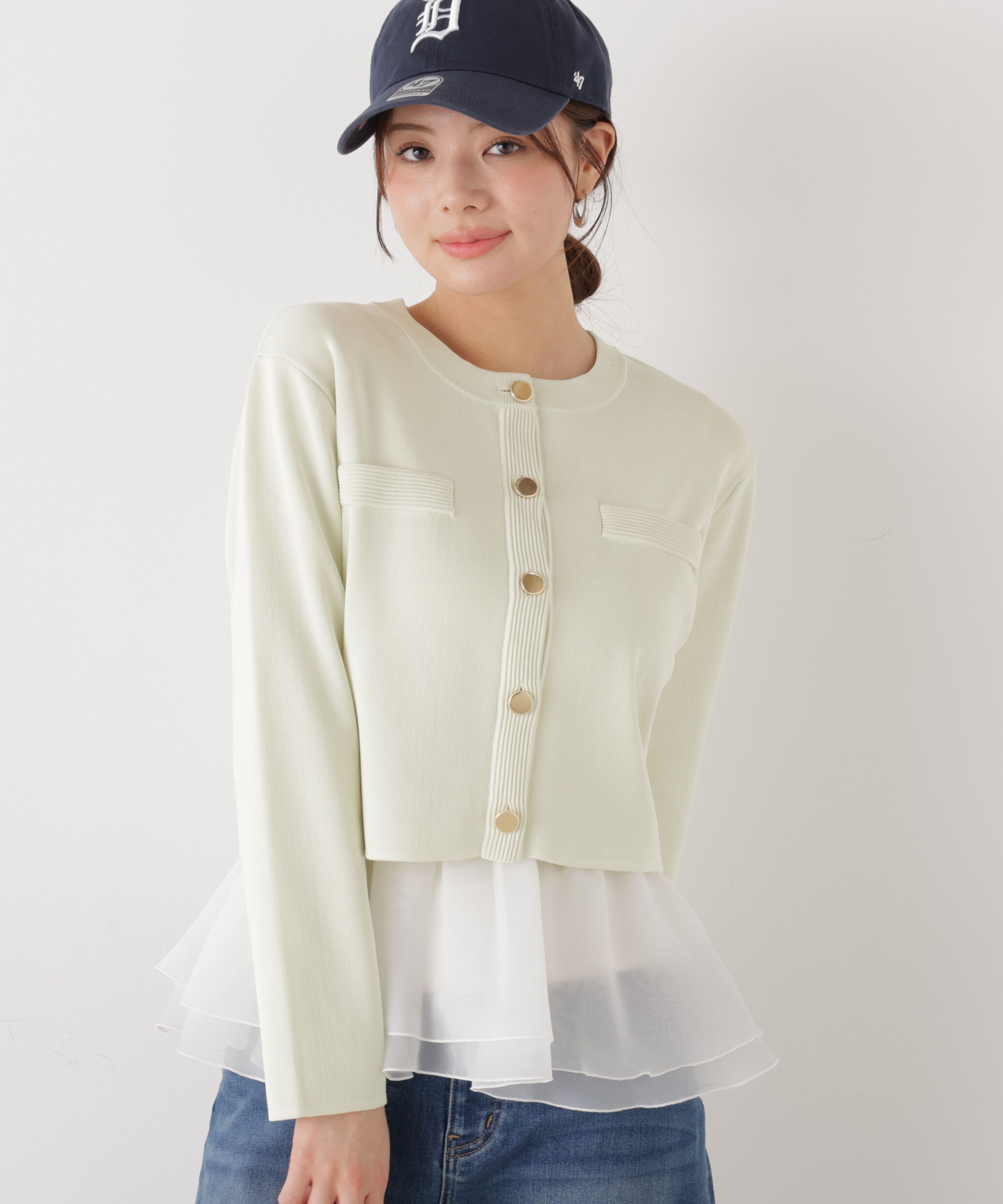 PROPORTION BODY DRESSING「〈a/mie〉シルク混ニットカーディガン　26SS」|ニット・セーター|