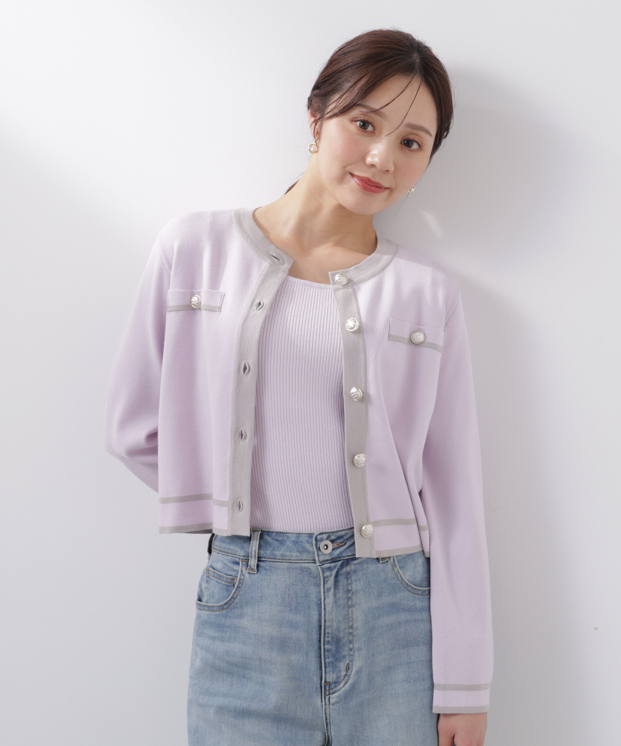 PROPORTION BODY DRESSING「バイカラーアンサンブル　26SS」|ニット・セーター|