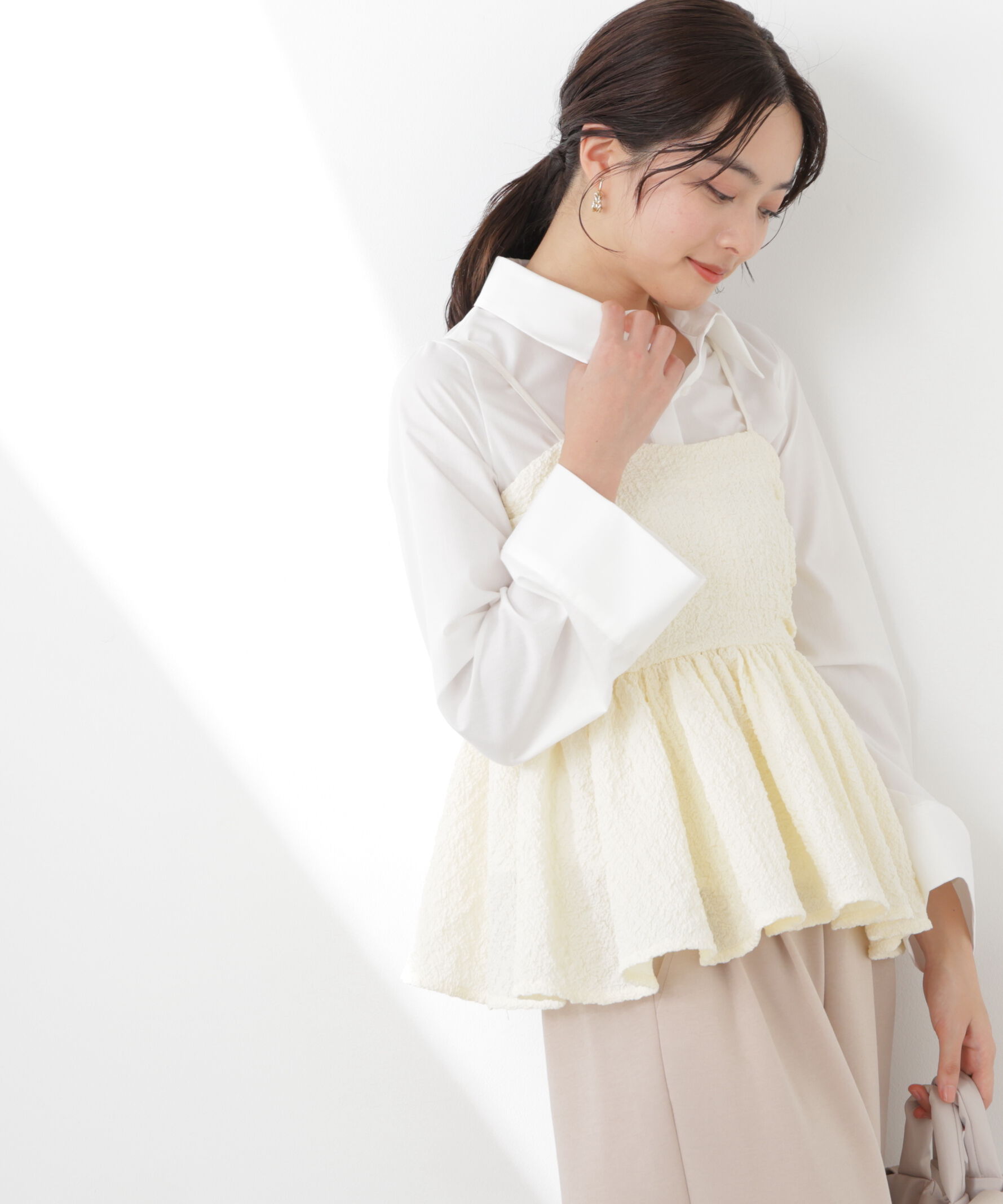 PROPORTION BODY DRESSING「〈a/mie〉膨れジャガードビスチェ　26SS」|シャツ・ブラウス|