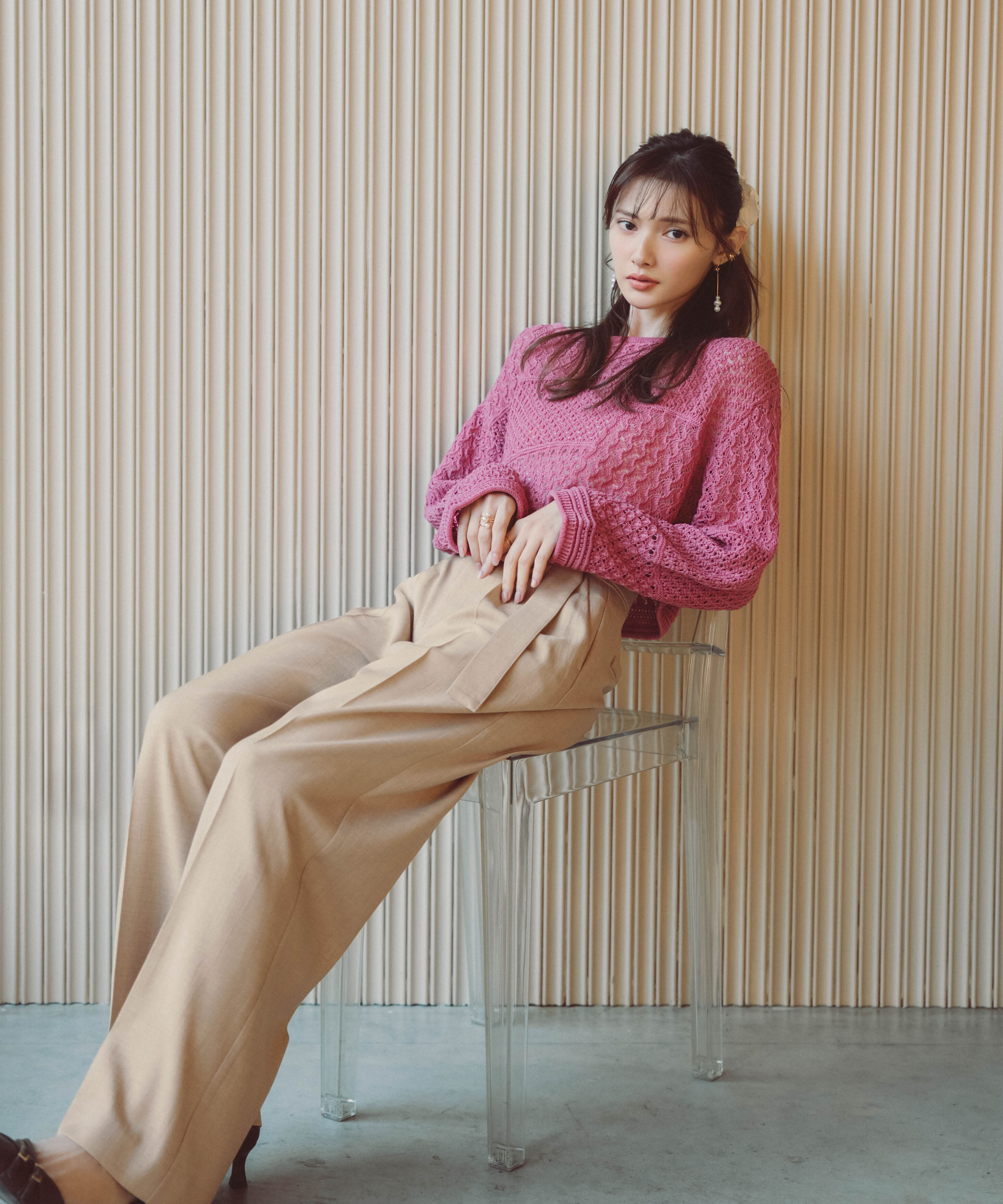 PROPORTION BODY DRESSING「透かし編みボックスニット　26SS」|ニット・セーター|