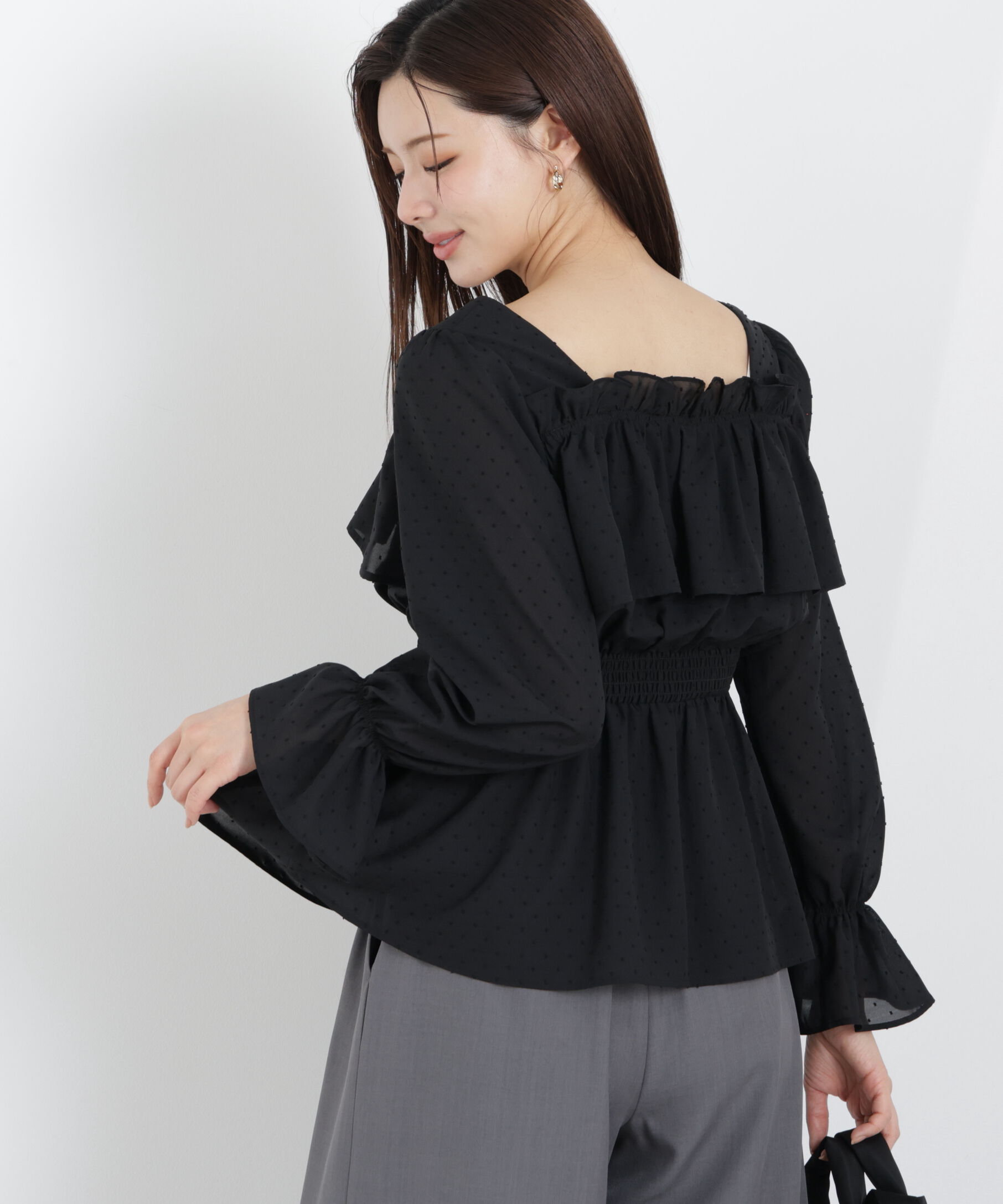 PROPORTION BODY DRESSING「＜ウォッシャブル＞フリルシャーリングブラウス　26SS」|シャツ・ブラウス|