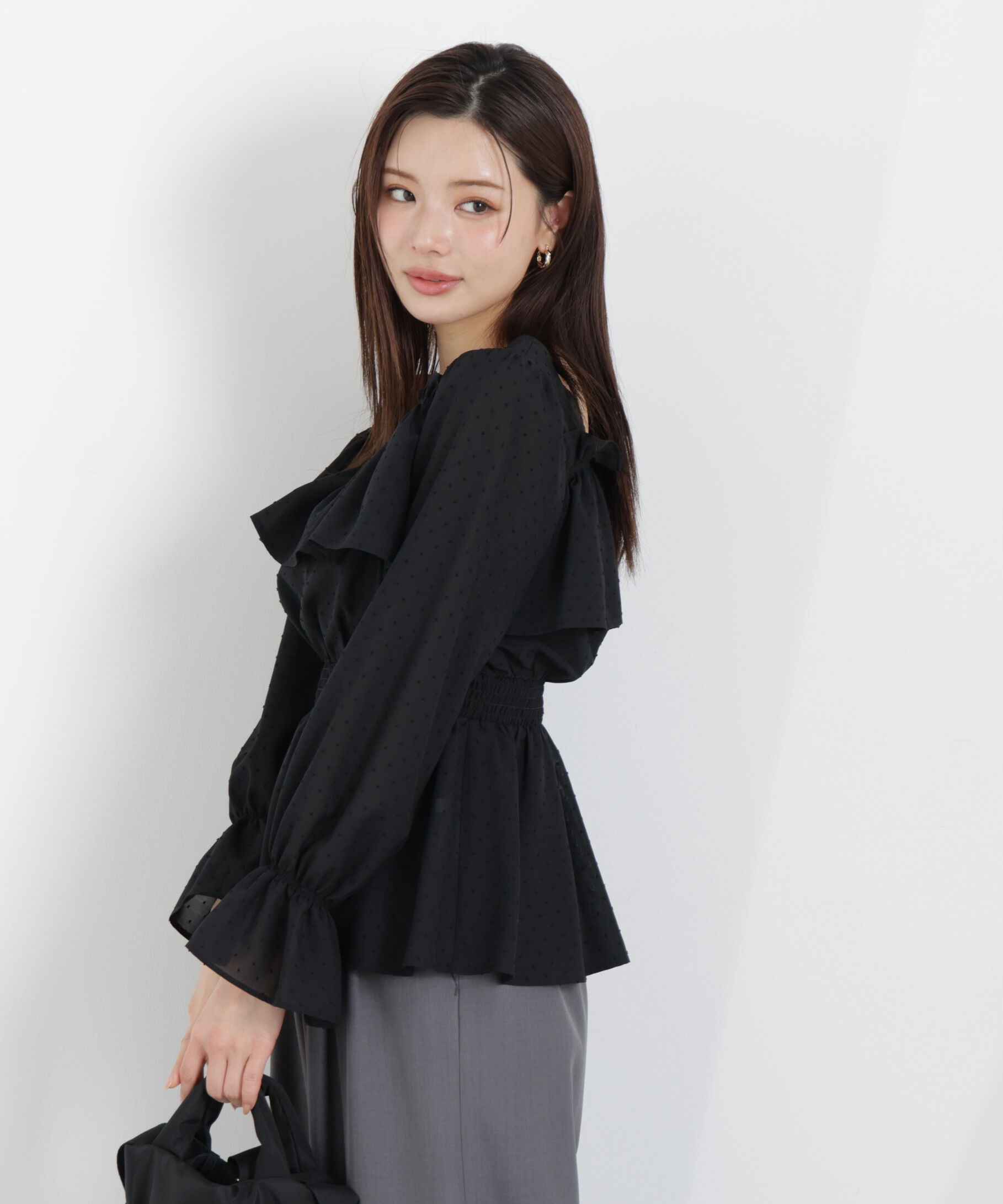 PROPORTION BODY DRESSING「＜ウォッシャブル＞フリルシャーリングブラウス　26SS」|シャツ・ブラウス|