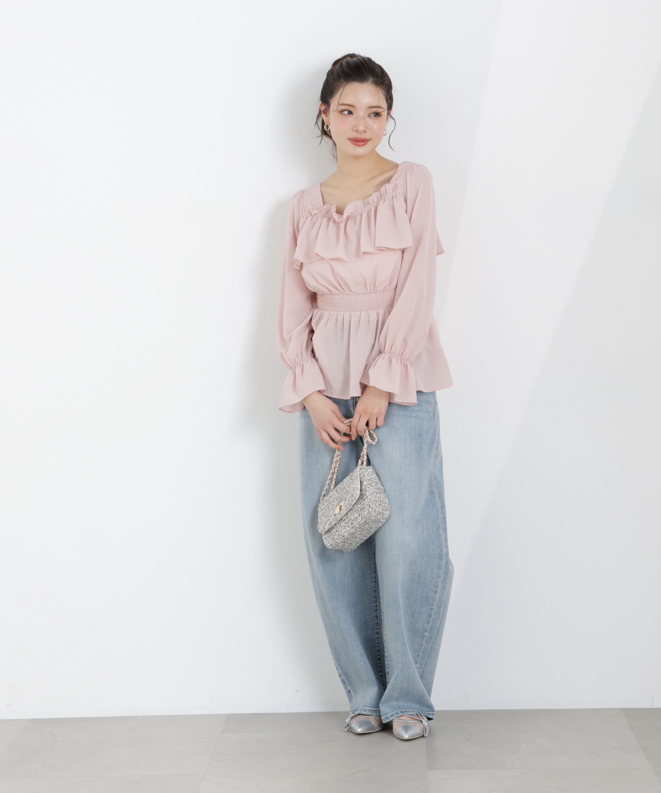 PROPORTION BODY DRESSING「＜ウォッシャブル＞フリルシャーリングブラウス　26SS」|シャツ・ブラウス|