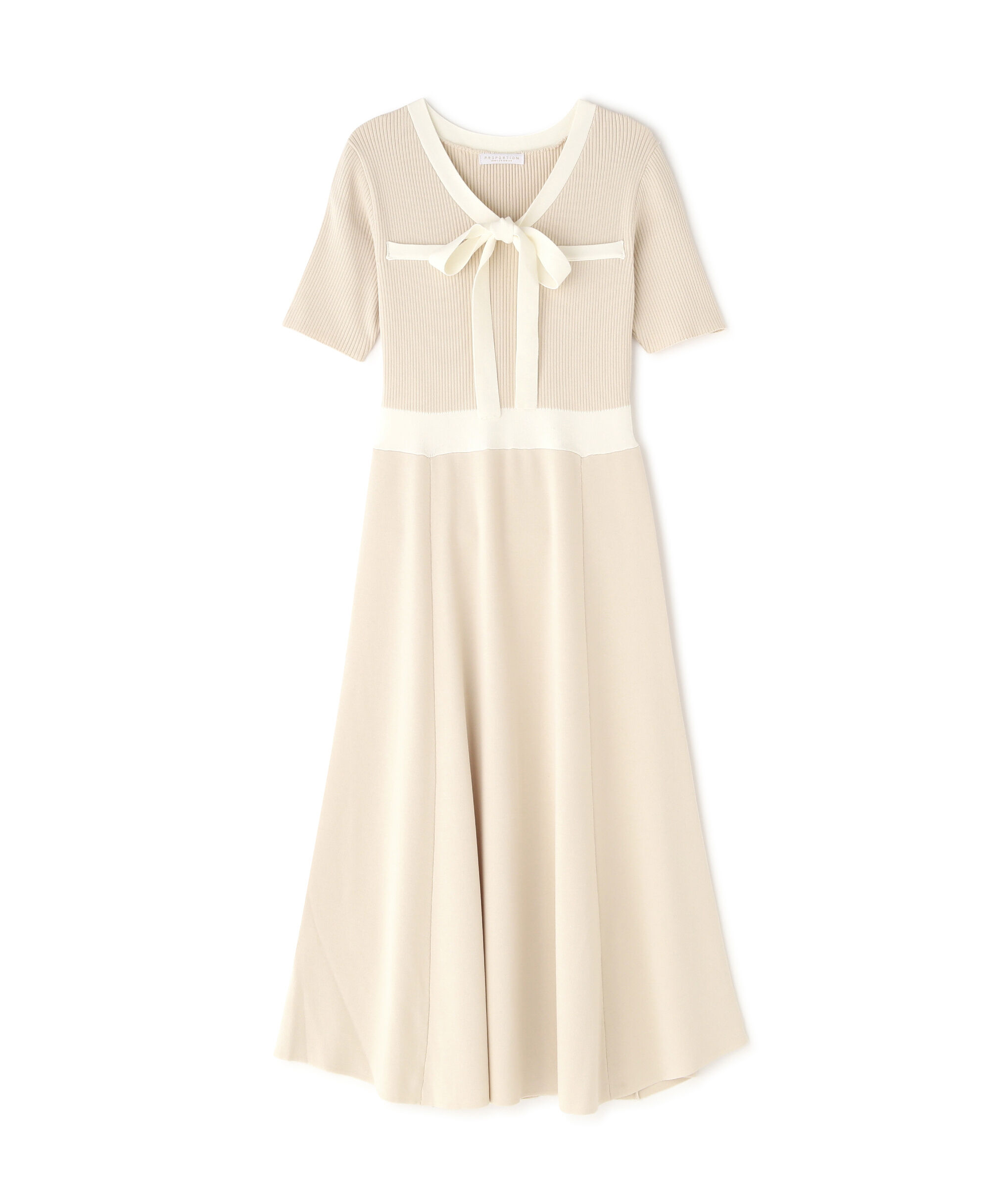 PROPORTION BODY DRESSING「リボンタイバイカラーニットワンピース　26SS」|ワンピース|