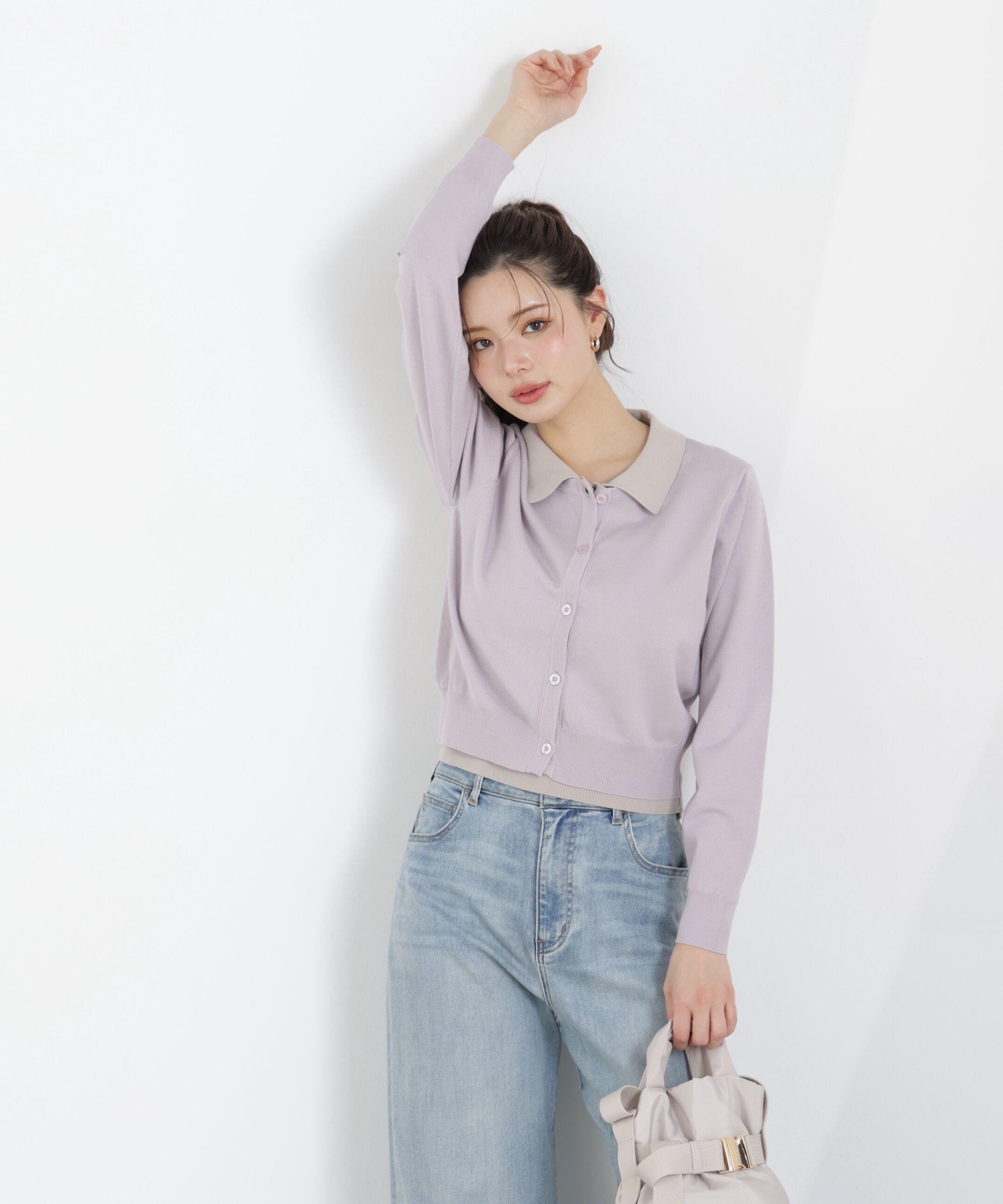 PROPORTION BODY DRESSING「〈a/mie〉レイヤード風カーディガン　26SS」|ニット・セーター|