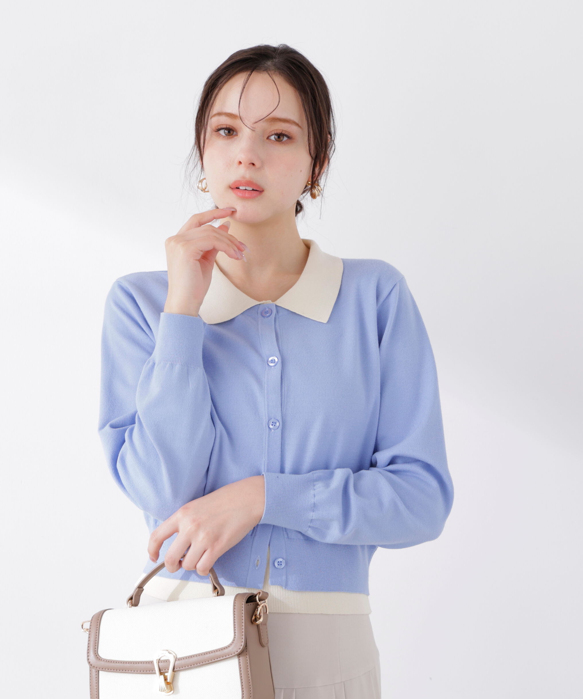 PROPORTION BODY DRESSING「〈a/mie〉レイヤード風カーディガン　26SS」|ニット・セーター|