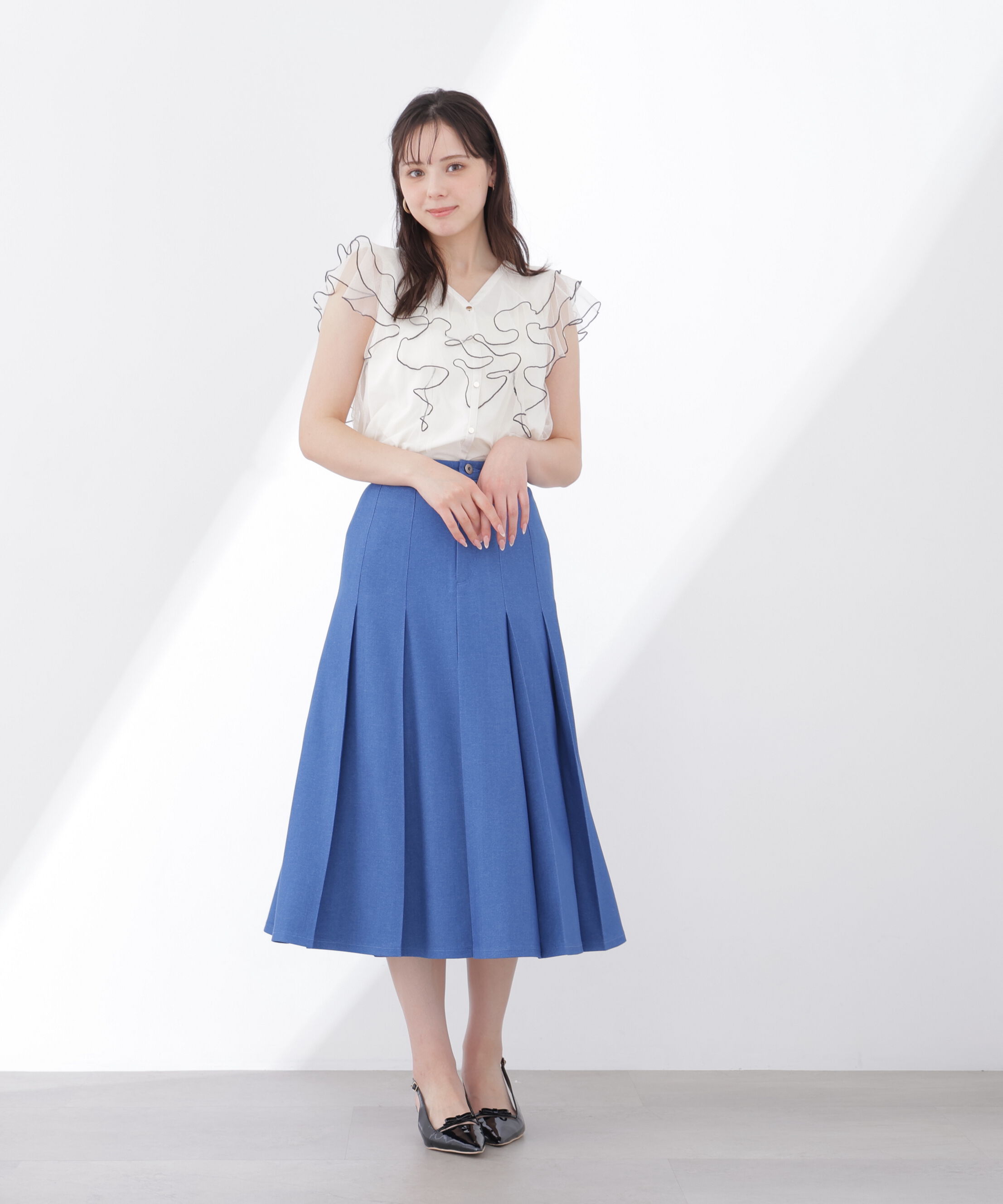 PROPORTION BODY DRESSING「チュールラッフルブラウス 26SS」|シャツ・ブラウス|