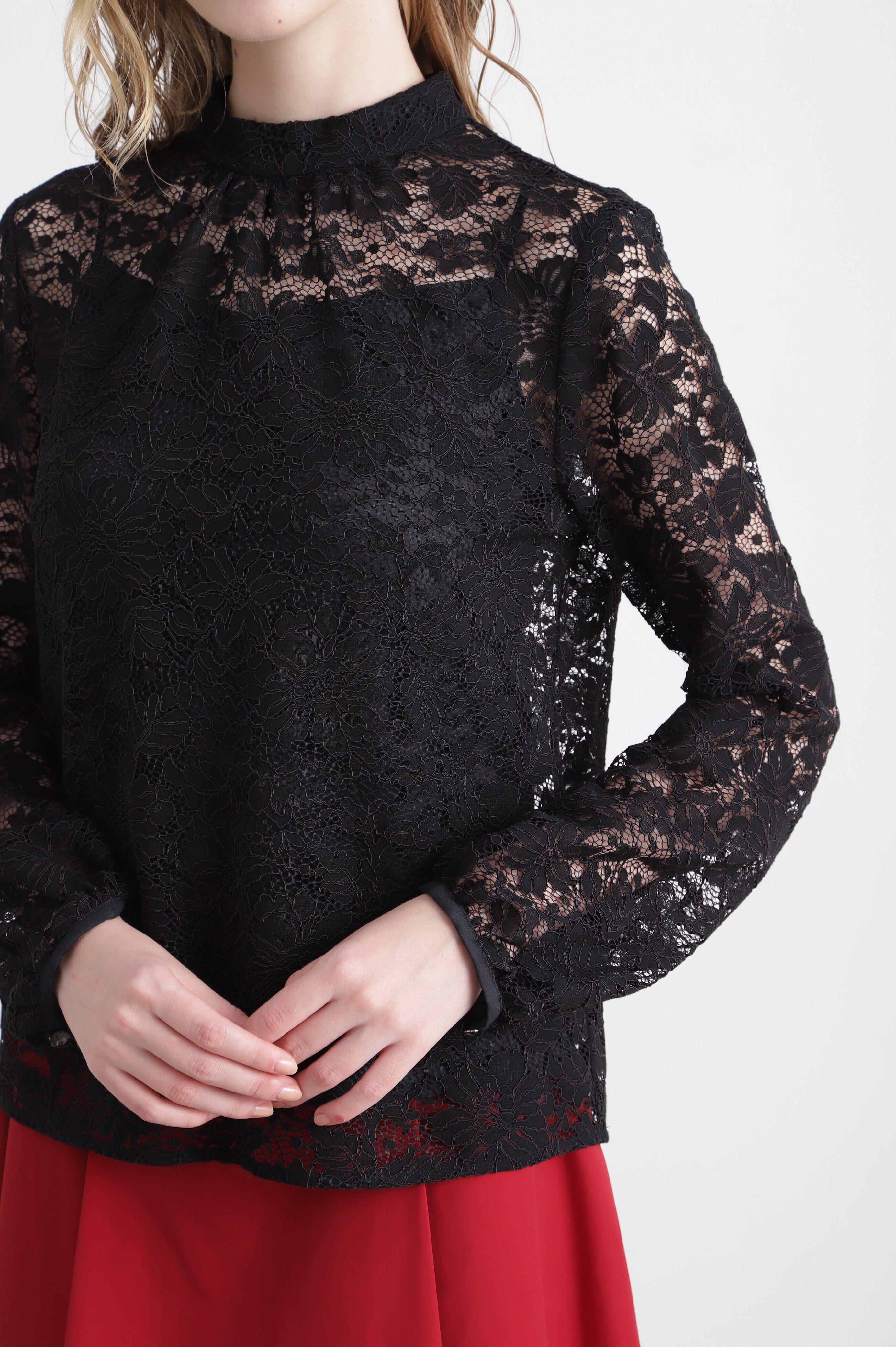  「◆コードレーススタンドブラウス」|シャツ・ブラウス|