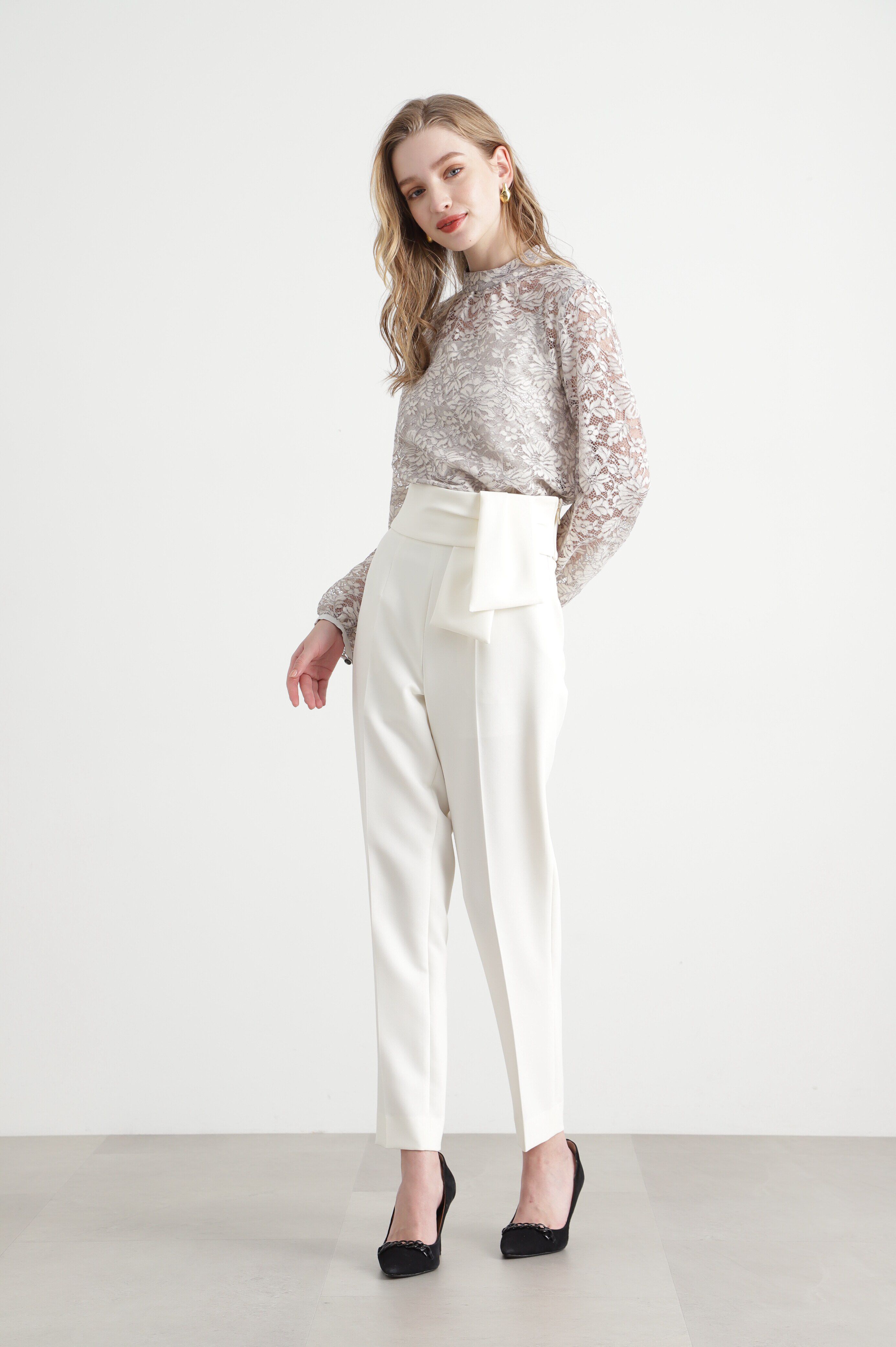  「◆コードレーススタンドブラウス」|シャツ・ブラウス|