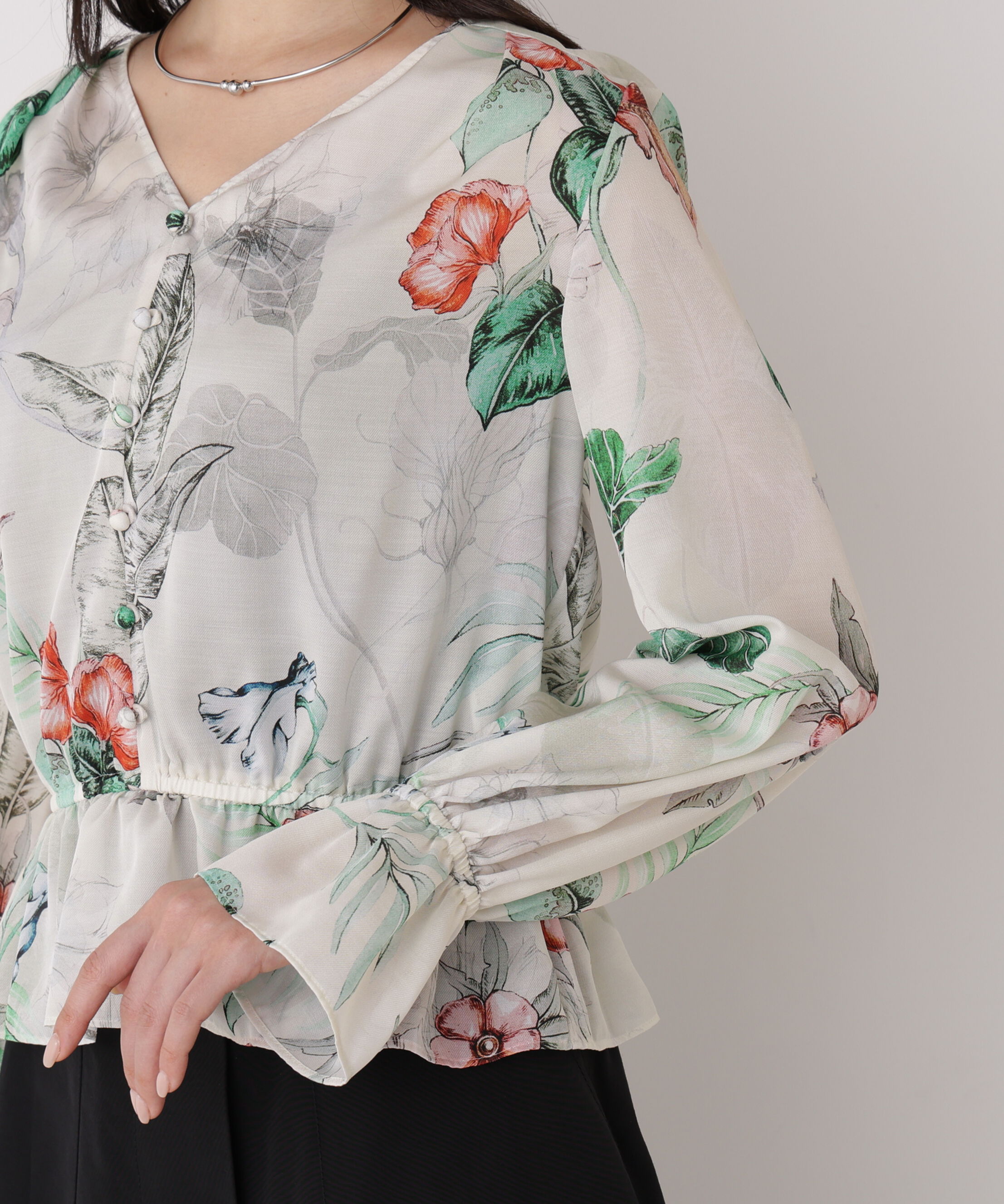 「ボタニカルアートプリントブラウス」|シャツ・ブラウス|