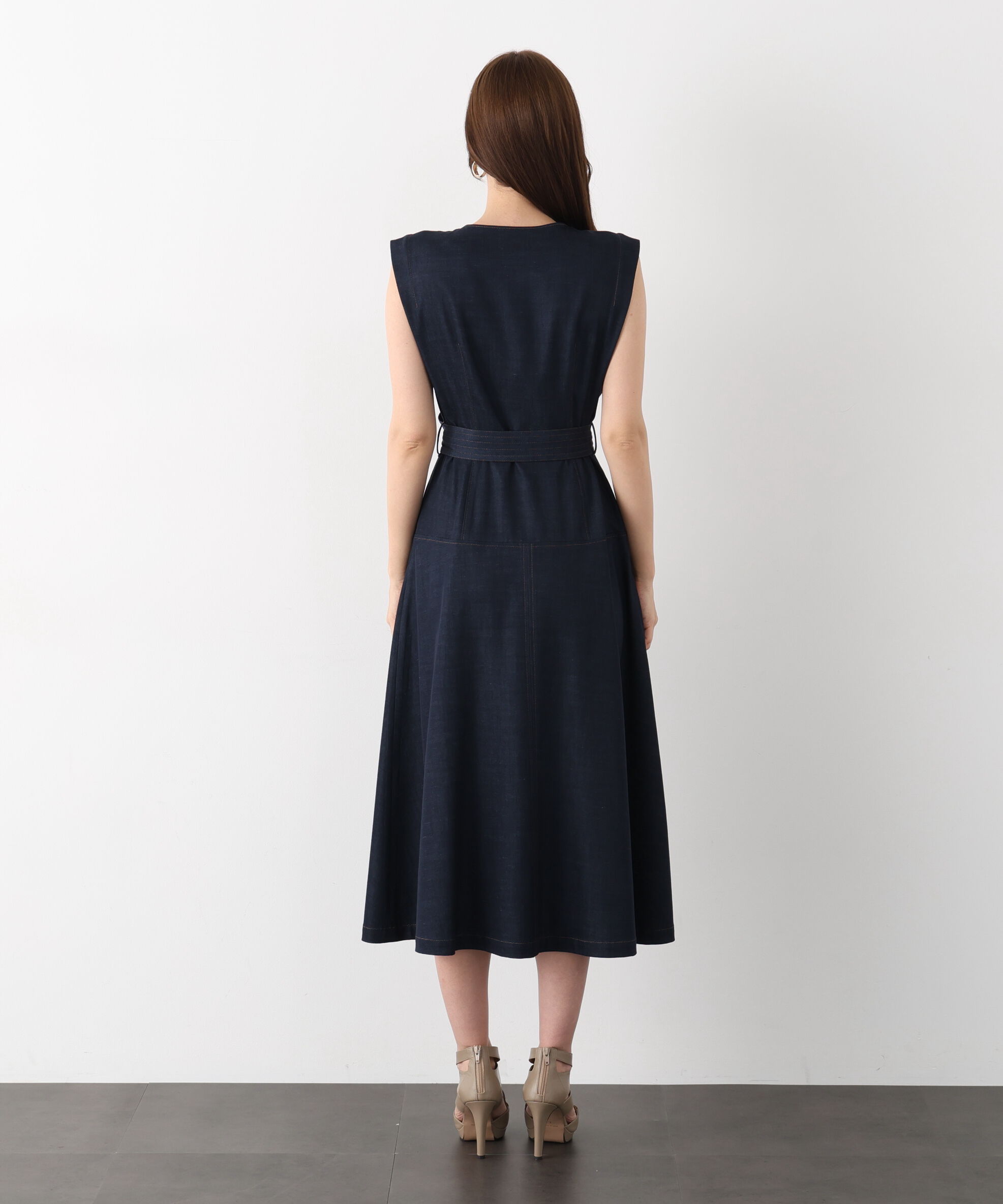  「フロントファスナーデニムワンピース」|ワンピース|