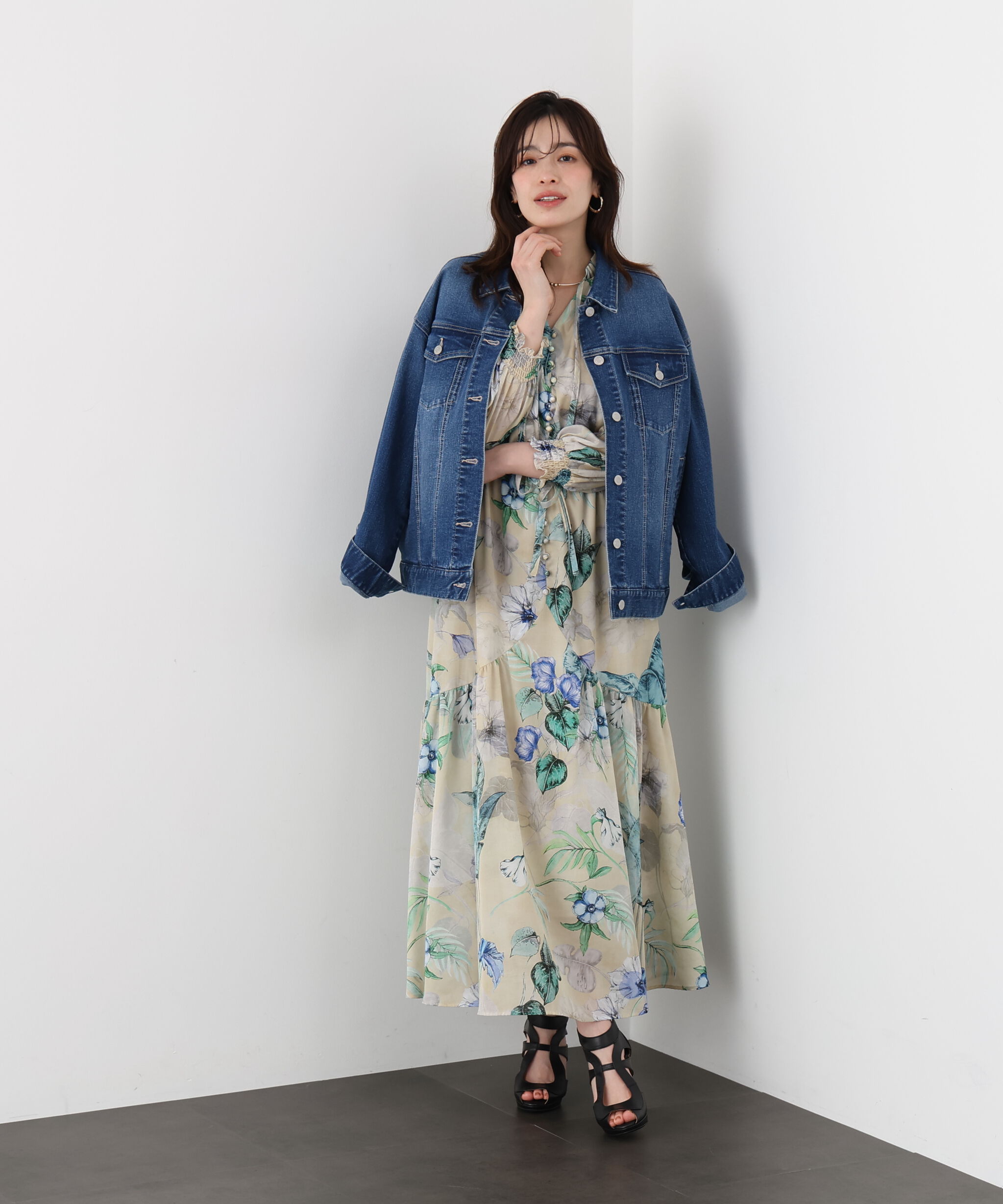  「ボタニカルアートプリントワンピース」|ワンピース|