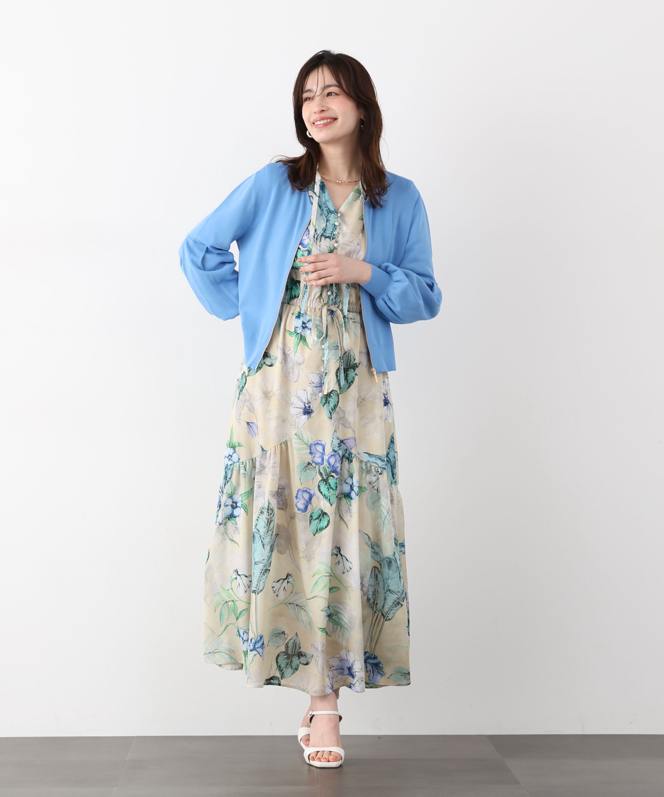  「ボタニカルアートプリントワンピース」|ワンピース|