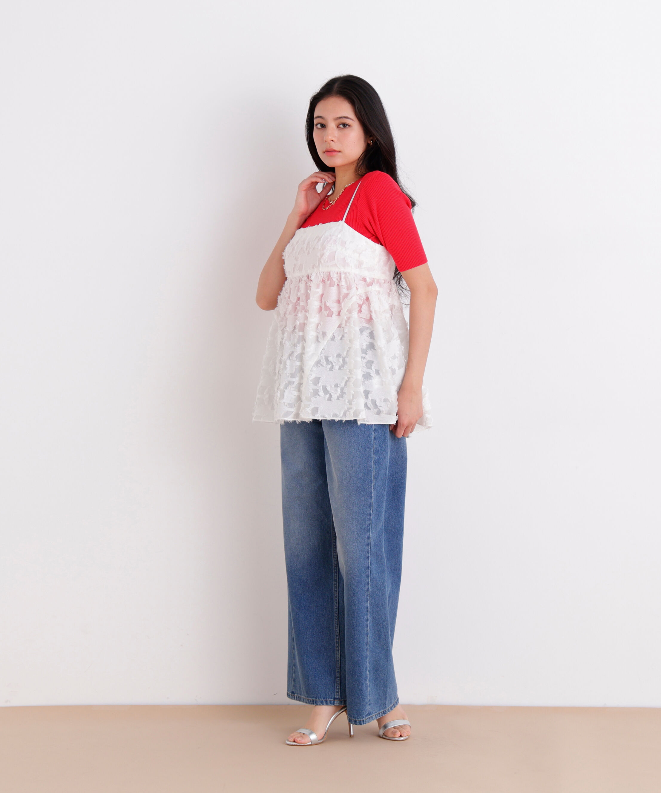  「カットジャカードチュニックブラウス」|シャツ・ブラウス|