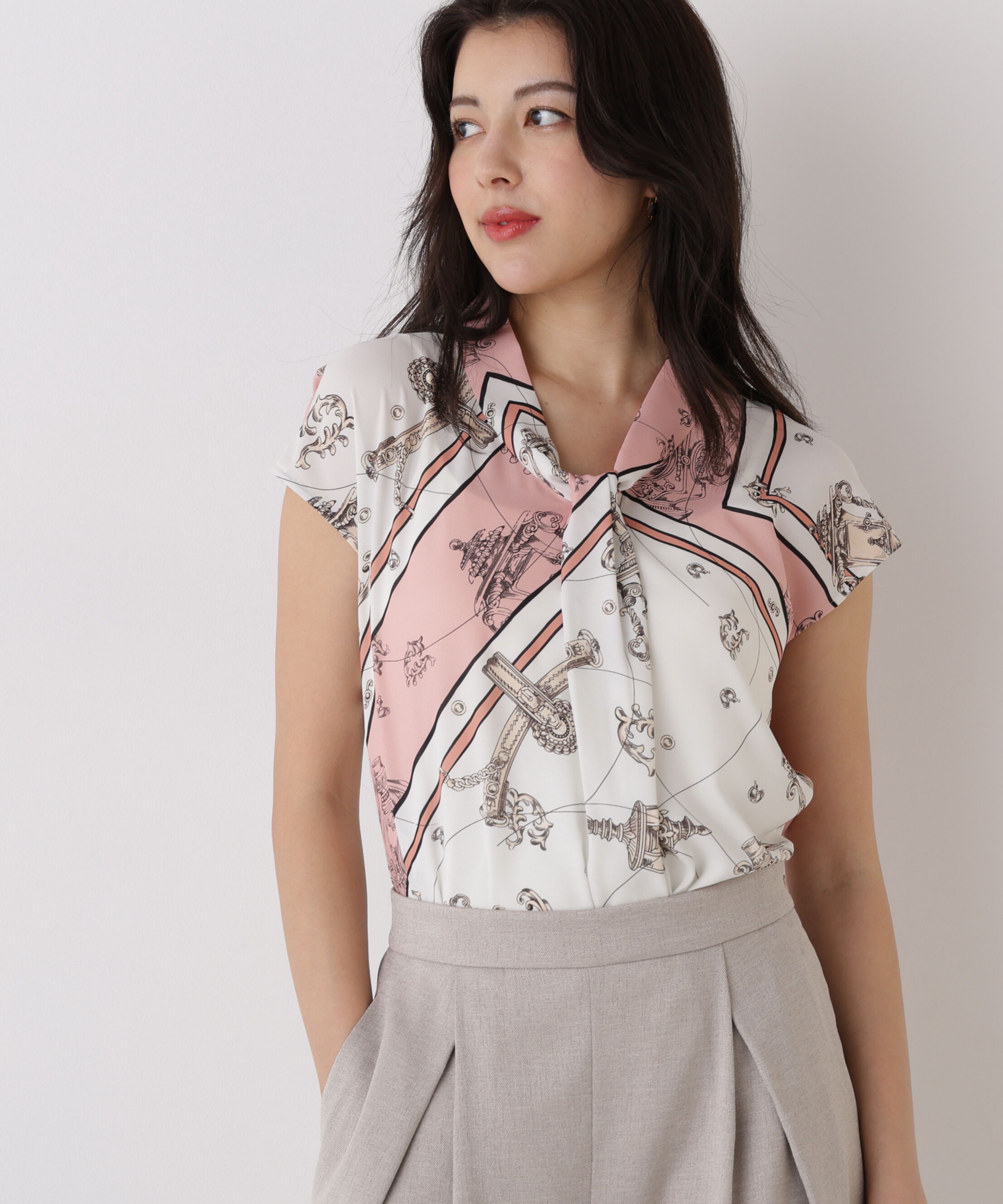  「<追加生産予約>バロックスカーフプリントブラウス」|シャツ・ブラウス|