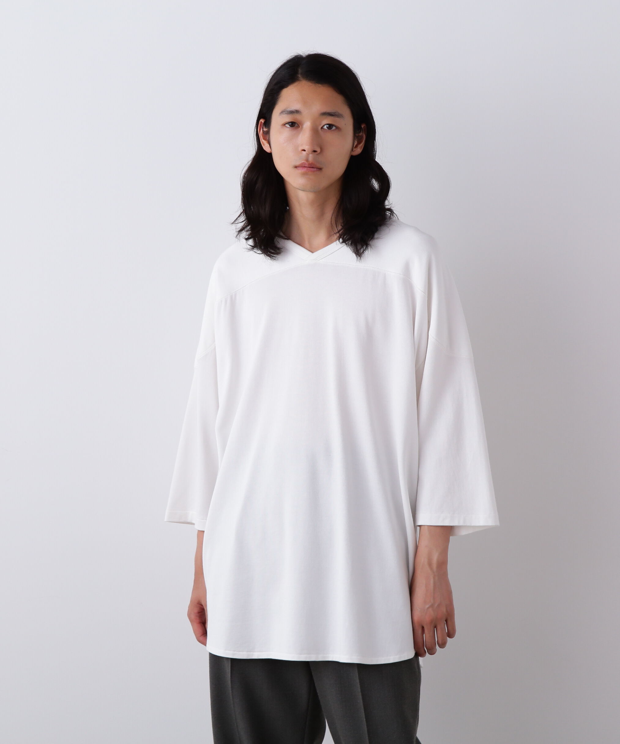 YLEVE 「YLEVE / COTTON RAYON PIGMENT DYE HOCKEY PULLOVER」|Tシャツ・カットソー|ホワイト
