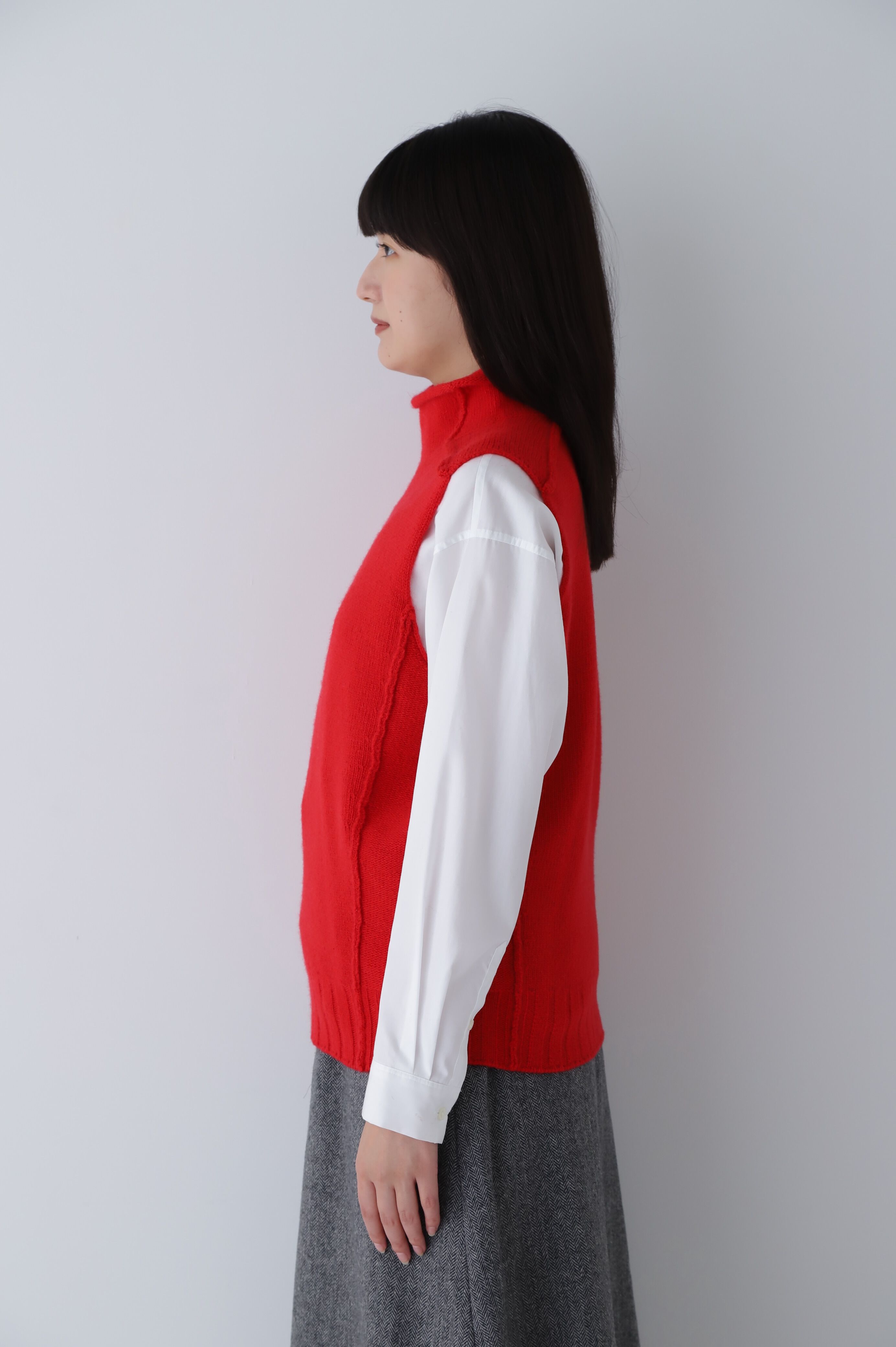  「◆アウトリンキングハイネックベスト」|ニット・セーター|