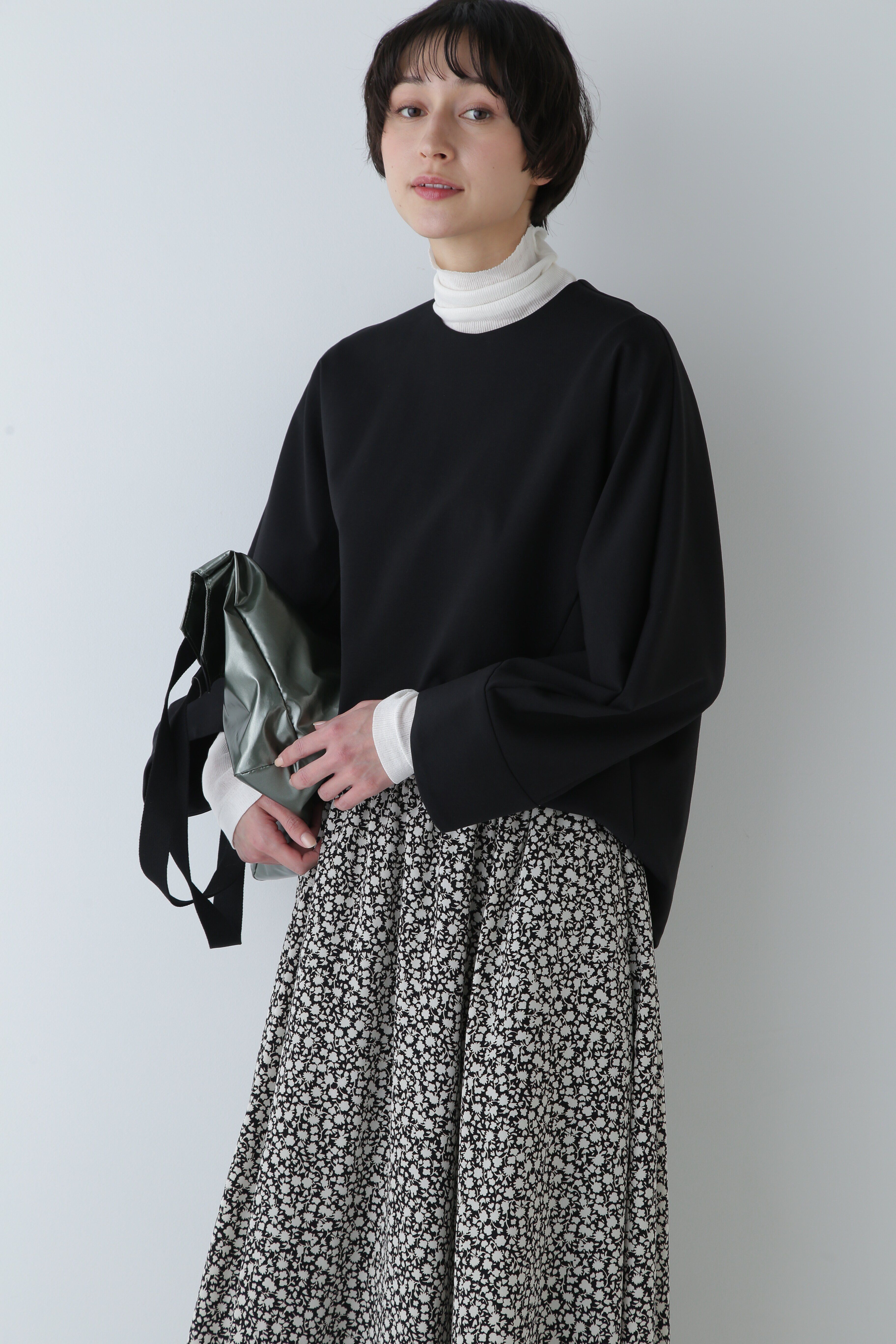  「ストレッチポンチブラウス」|シャツ・ブラウス|ブラック