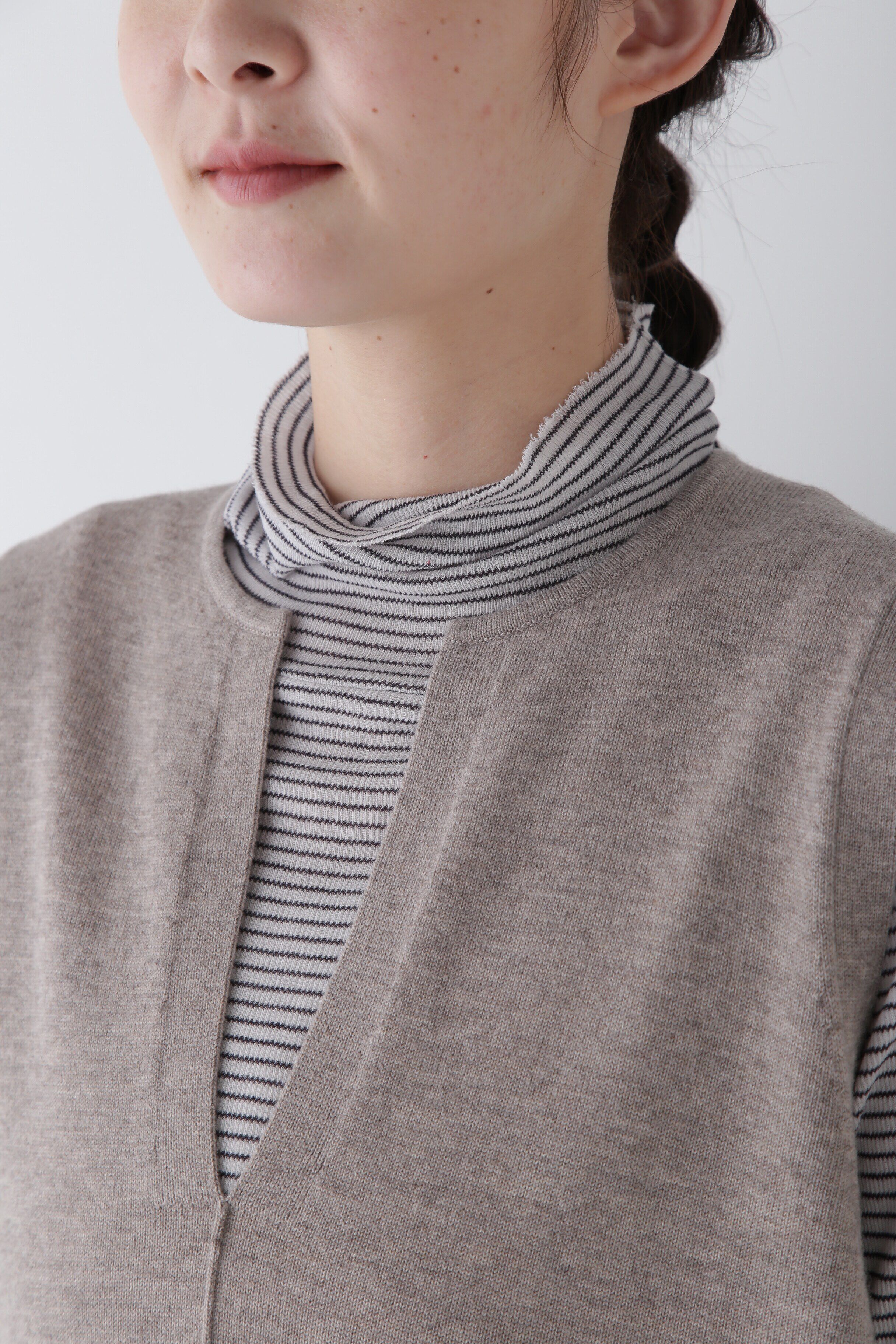  「◆キーネックミドル丈ニットベスト」|ニット・セーター|