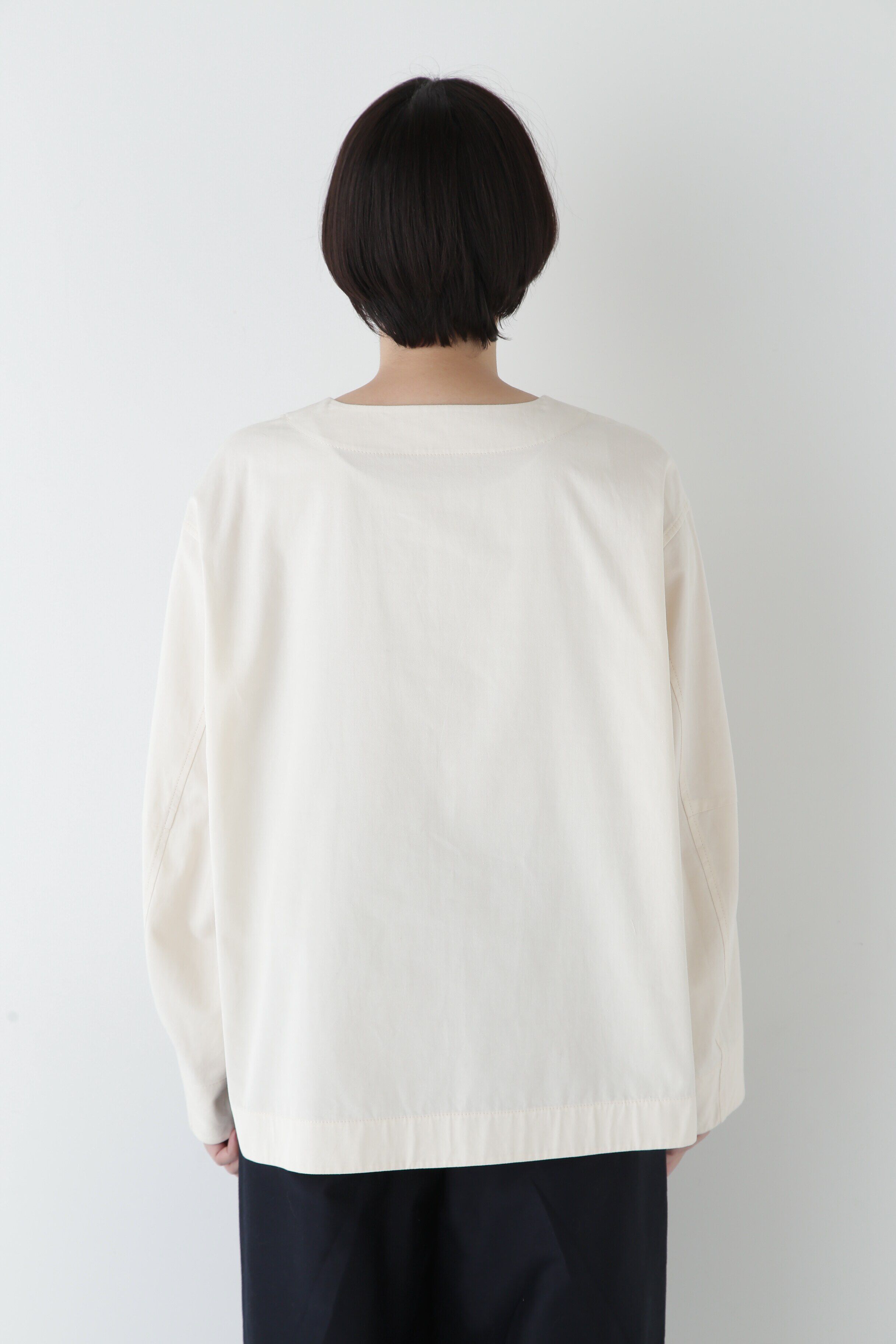  「◆ツイルワッシャーレースアップブラウス」|シャツ・ブラウス|