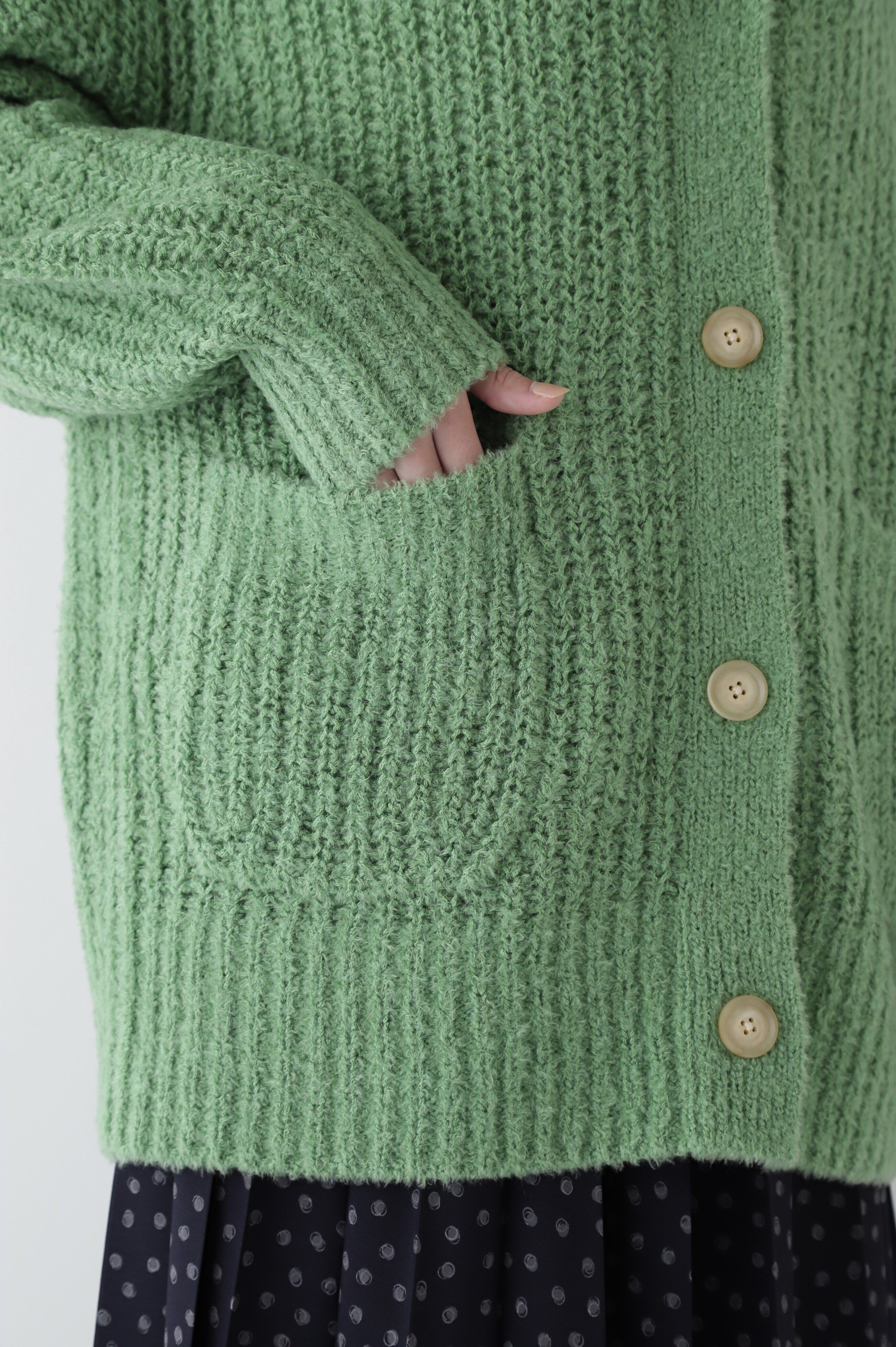  「◆ブークレ片畦2WAYはおり」|ニット・セーター|