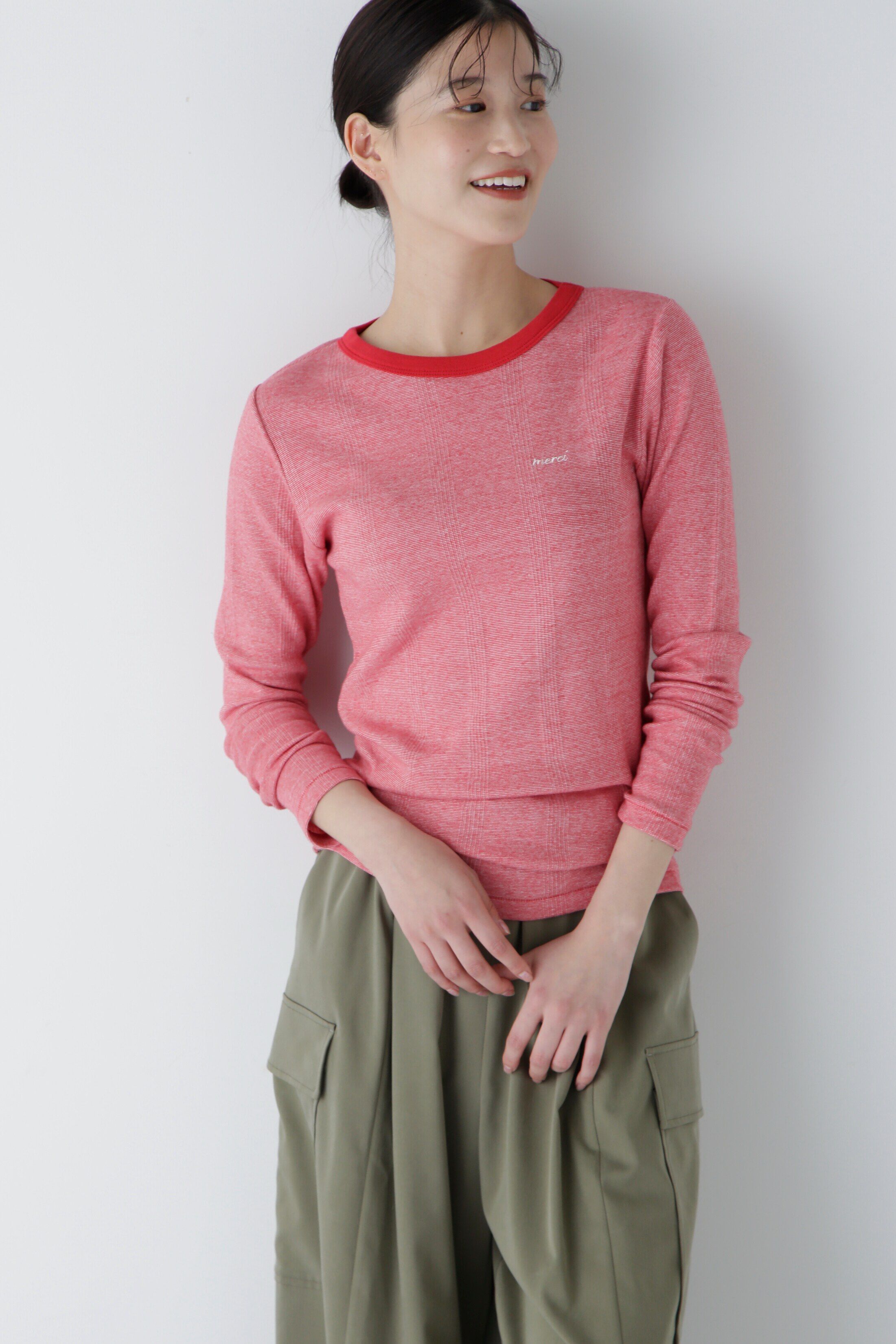  「◆パネルリブロングスリーブＴシャツ」|Tシャツ・カットソー|