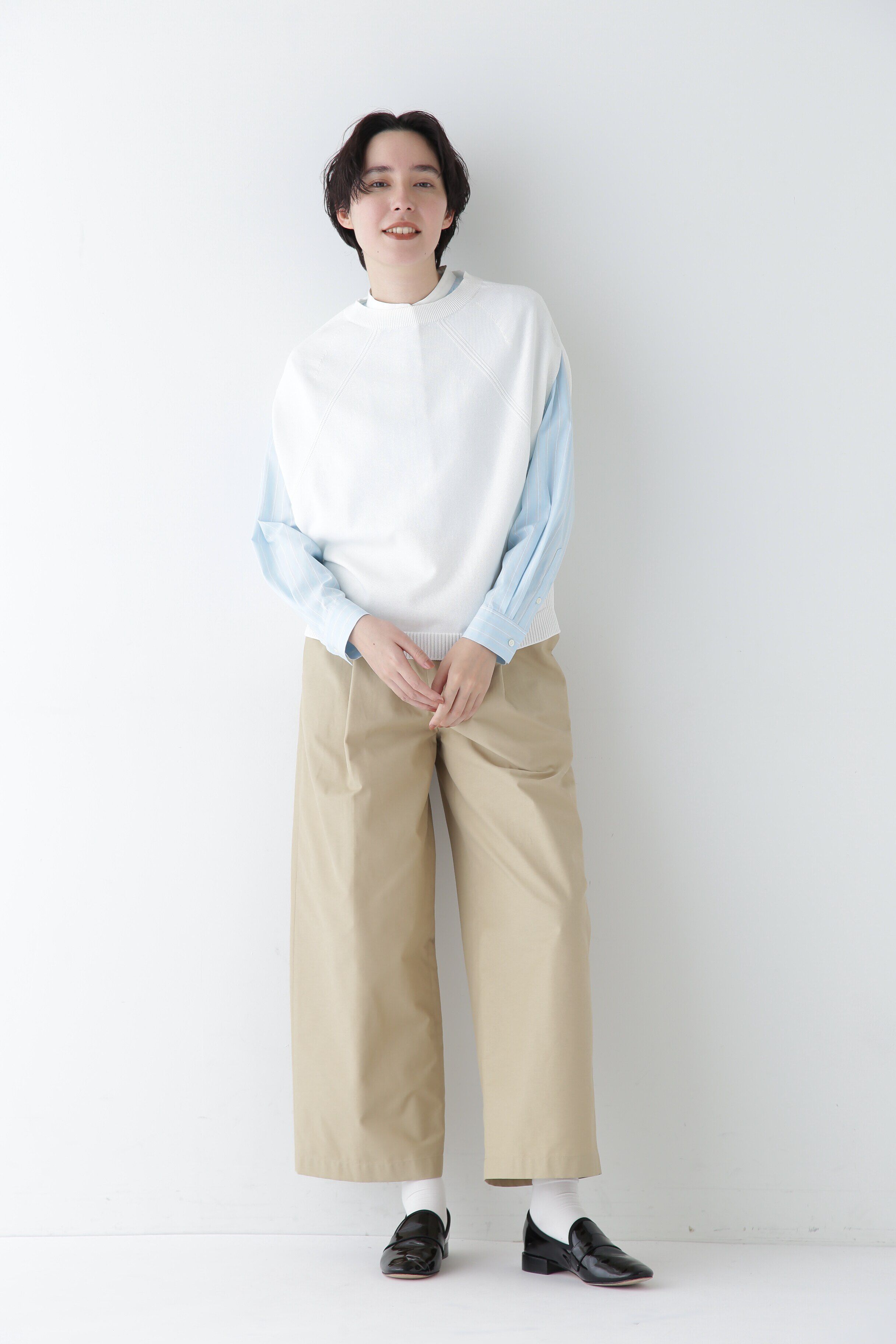  「◆【ウォッシャブル】ハイゲージクルーネックニットベスト」|ニット・セーター|