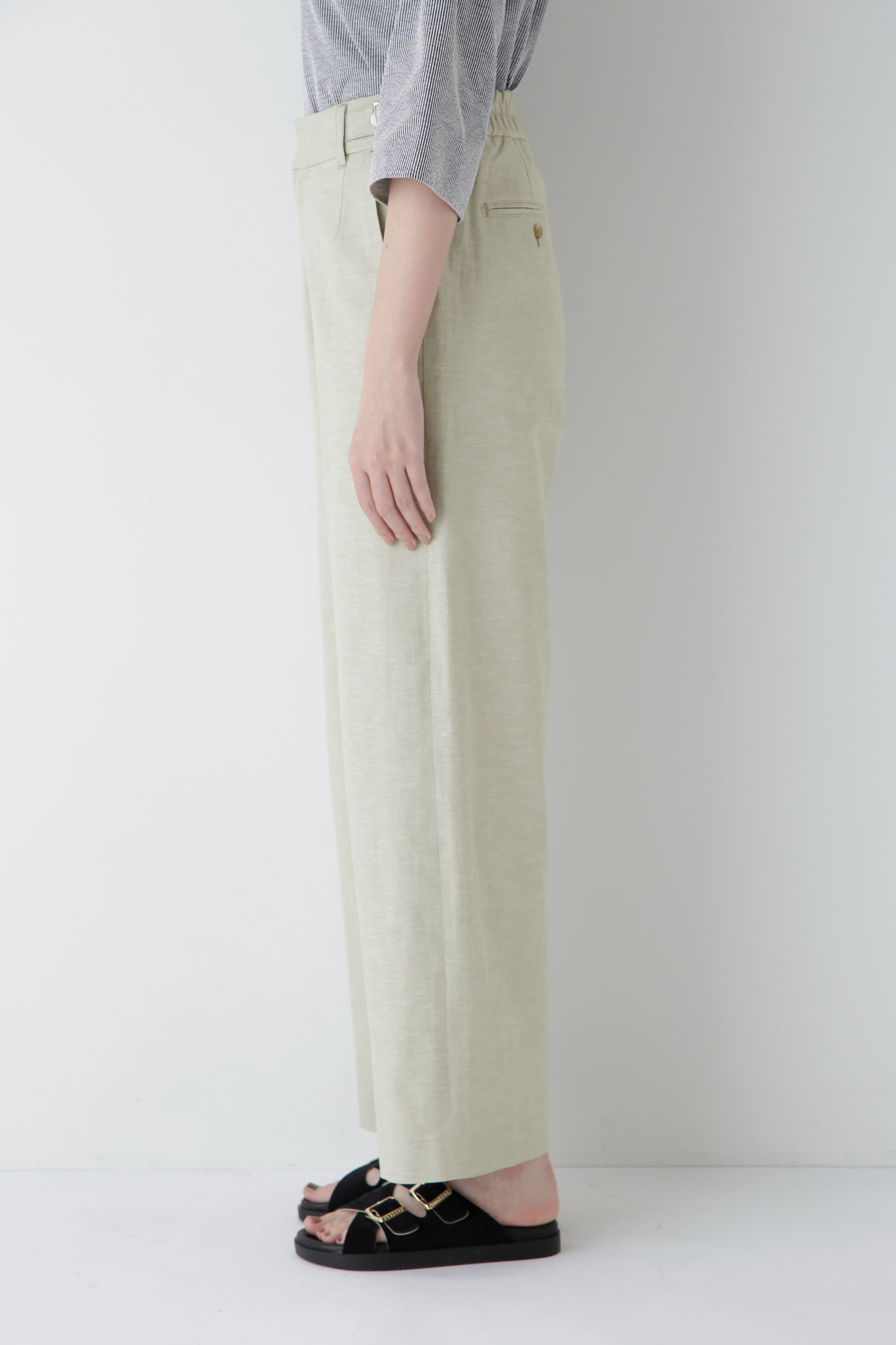  「◆綿麻シャンブレーセミワイドパンツ」|その他|