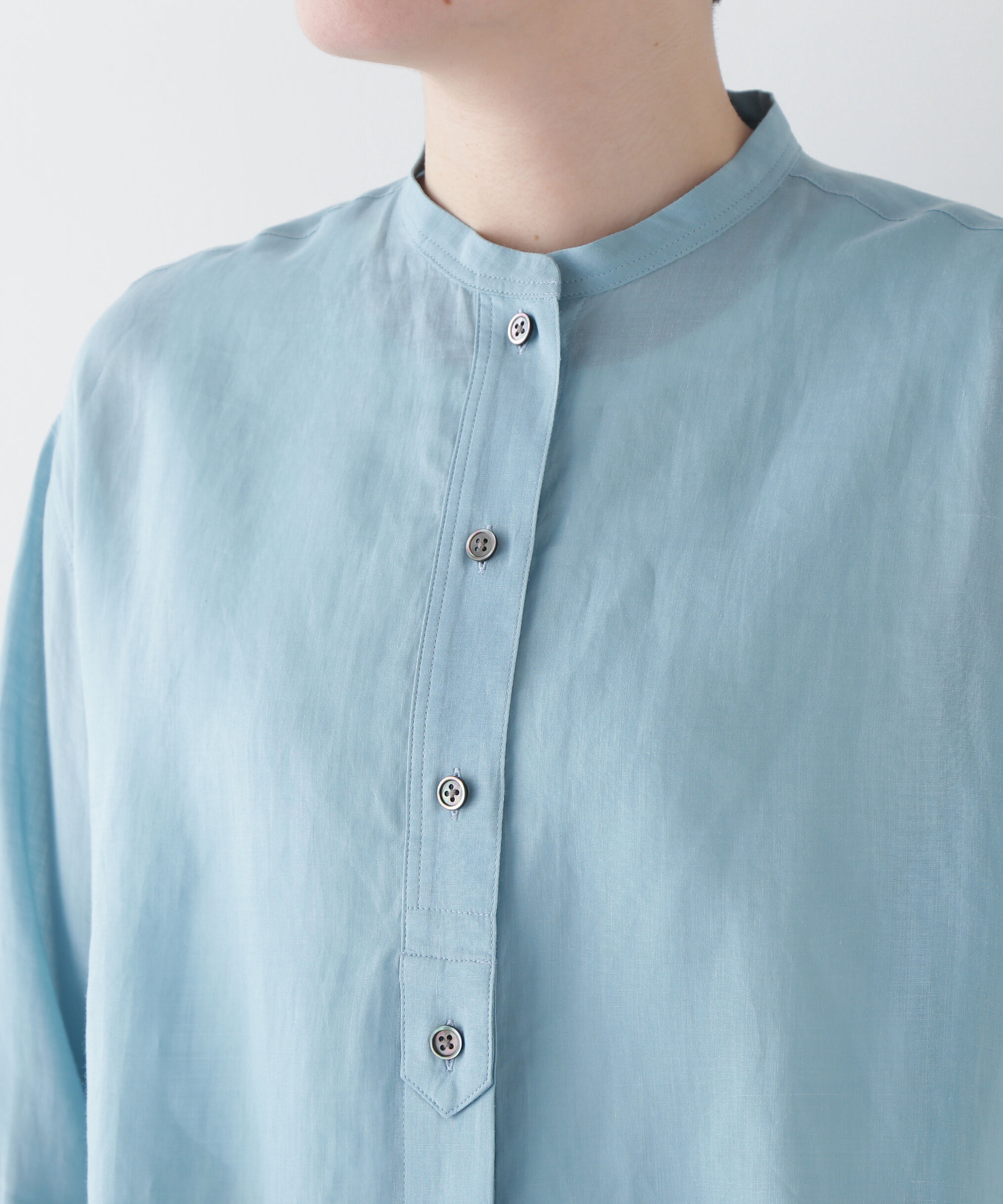  「◆ラミーバンドカラーシャツブラウス」|シャツ・ブラウス|