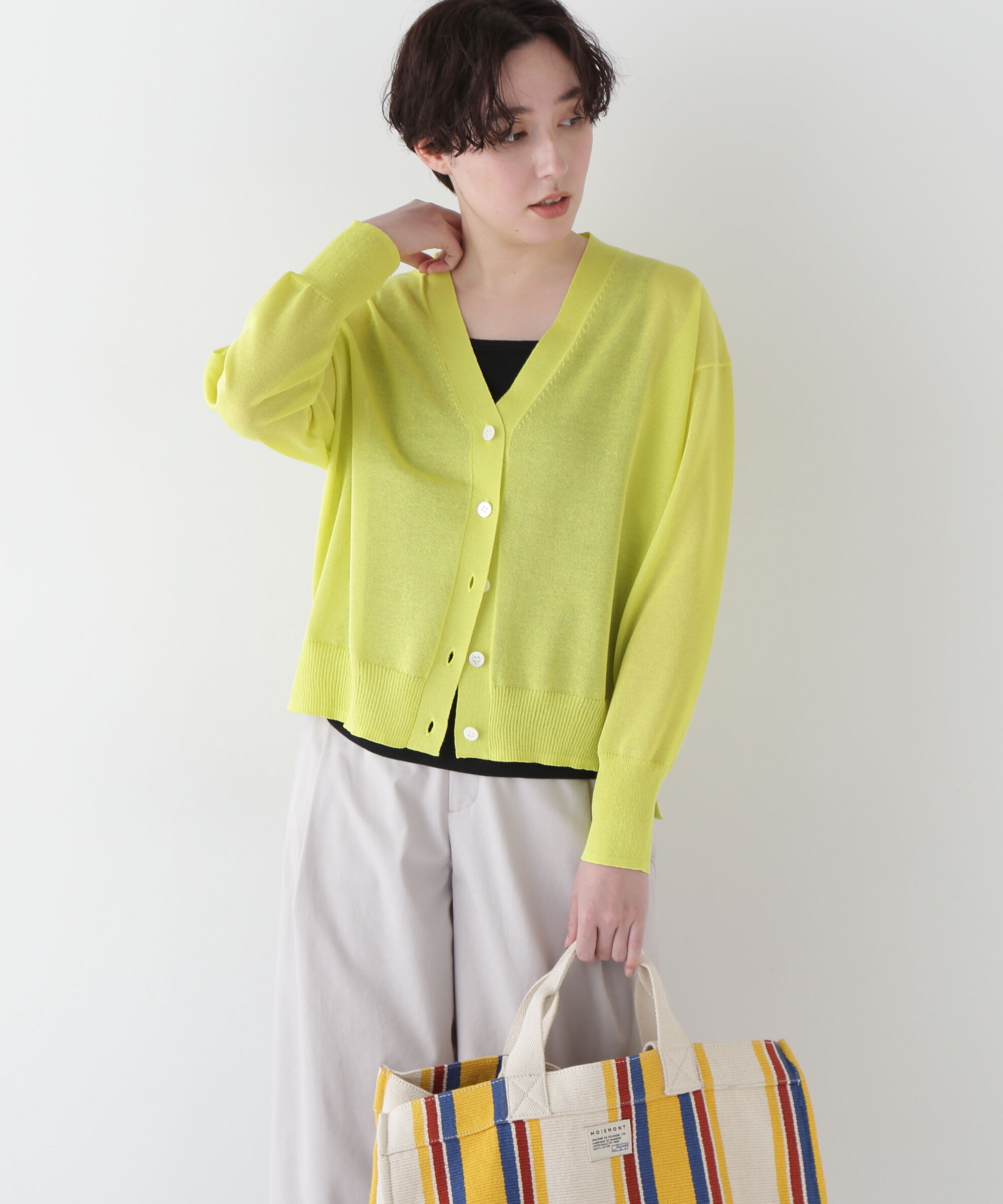  「◆【ウォッシャブル】シアーハイゲージ長袖カーディガン」|ニット・セーター|