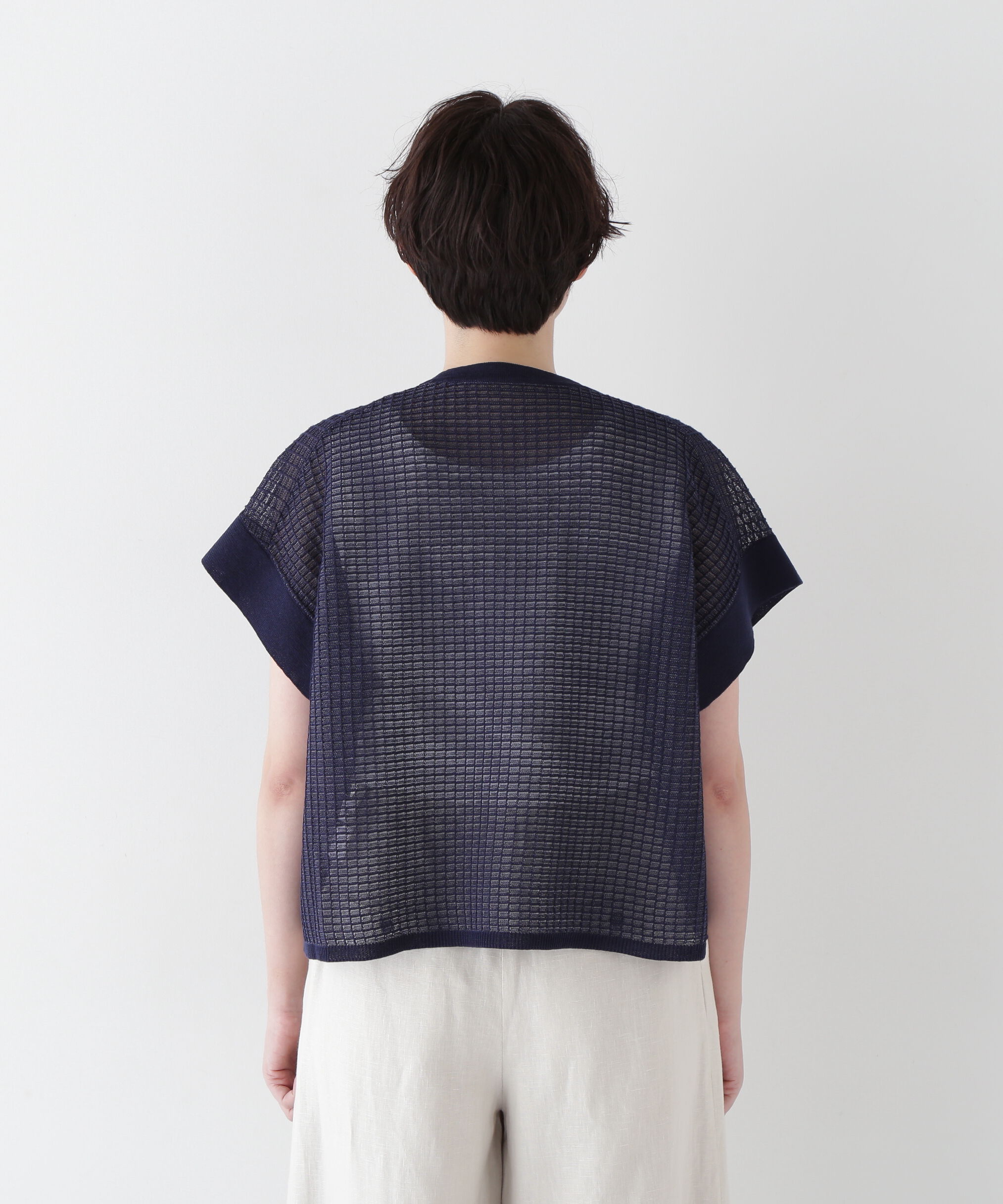  「◆【ウォッシャブル】【WEB・一部店舗限定】コットンポリエステルシアーチェックスキッパー」|ニット・セーター|