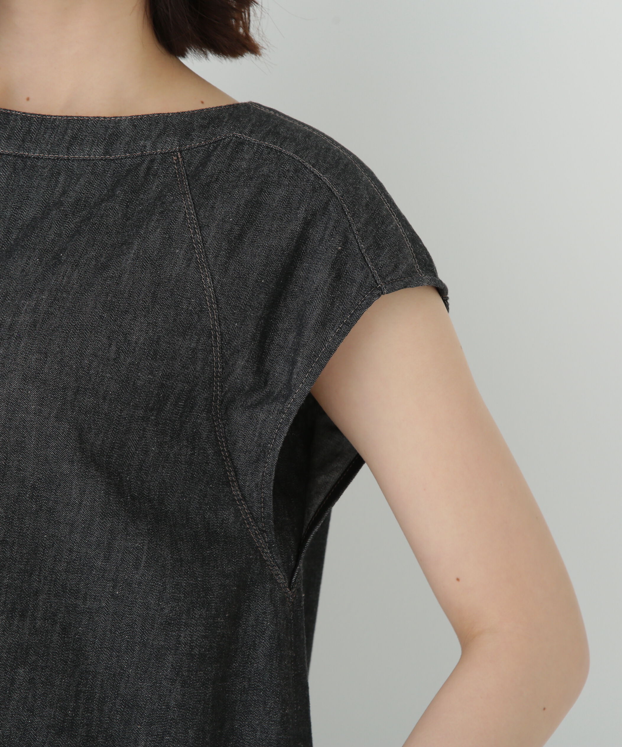  「◆ライトオンスデニムボートネックブラウス」|シャツ・ブラウス|