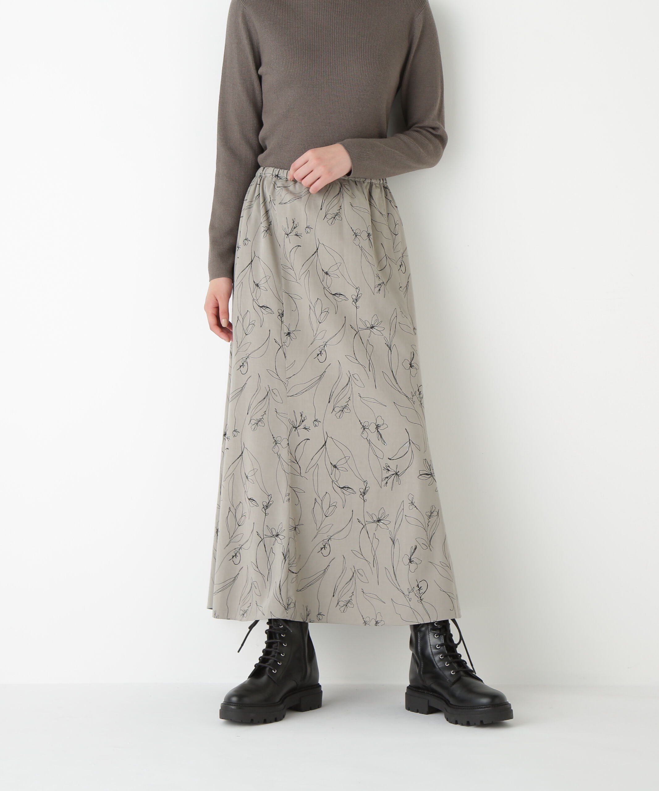  「◆ラインイラストＰＴセミマーメイドスカート」|スカート|グレージュ3