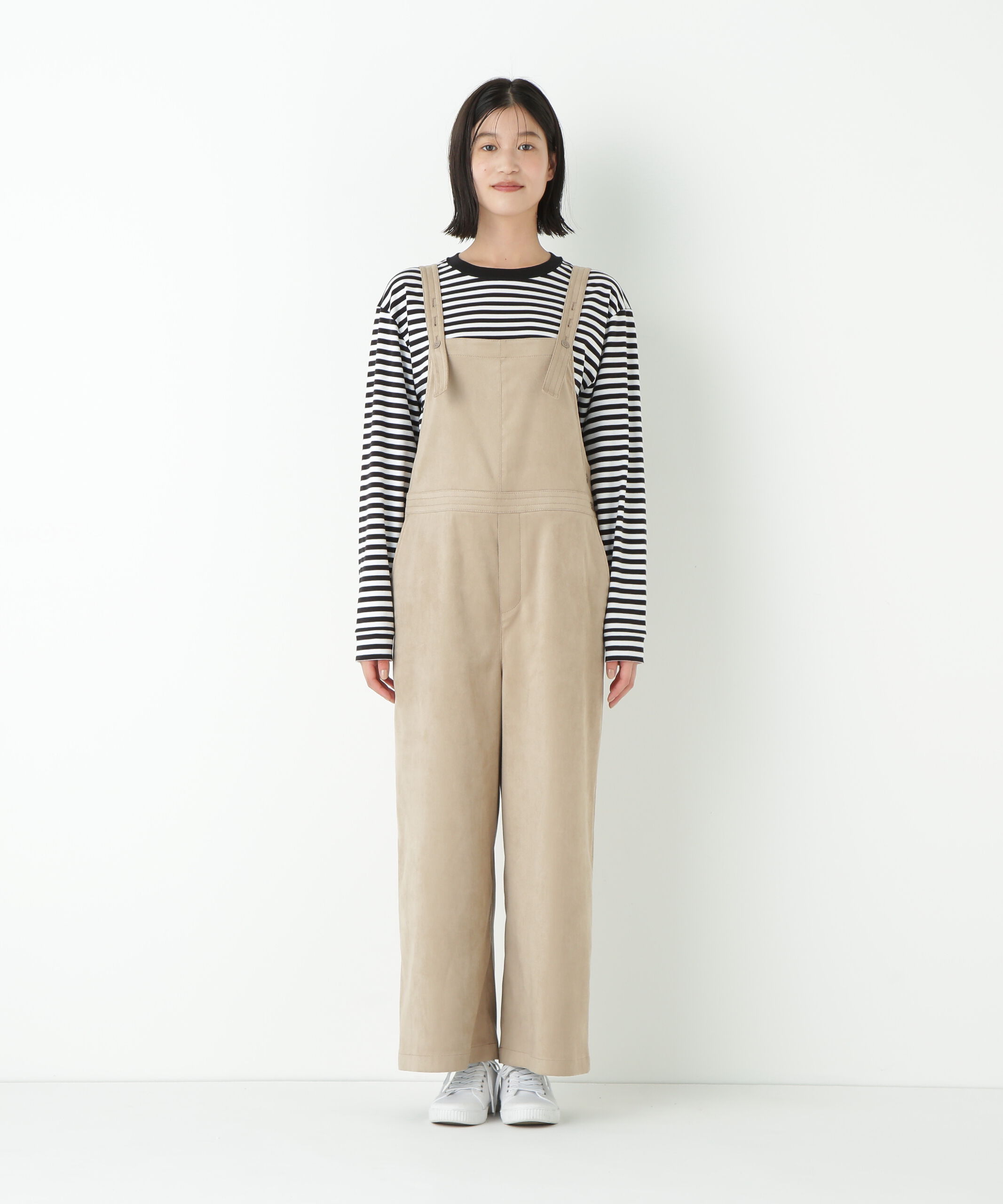  「◆ストレッチスェードオーバーオール」|ワンピース|