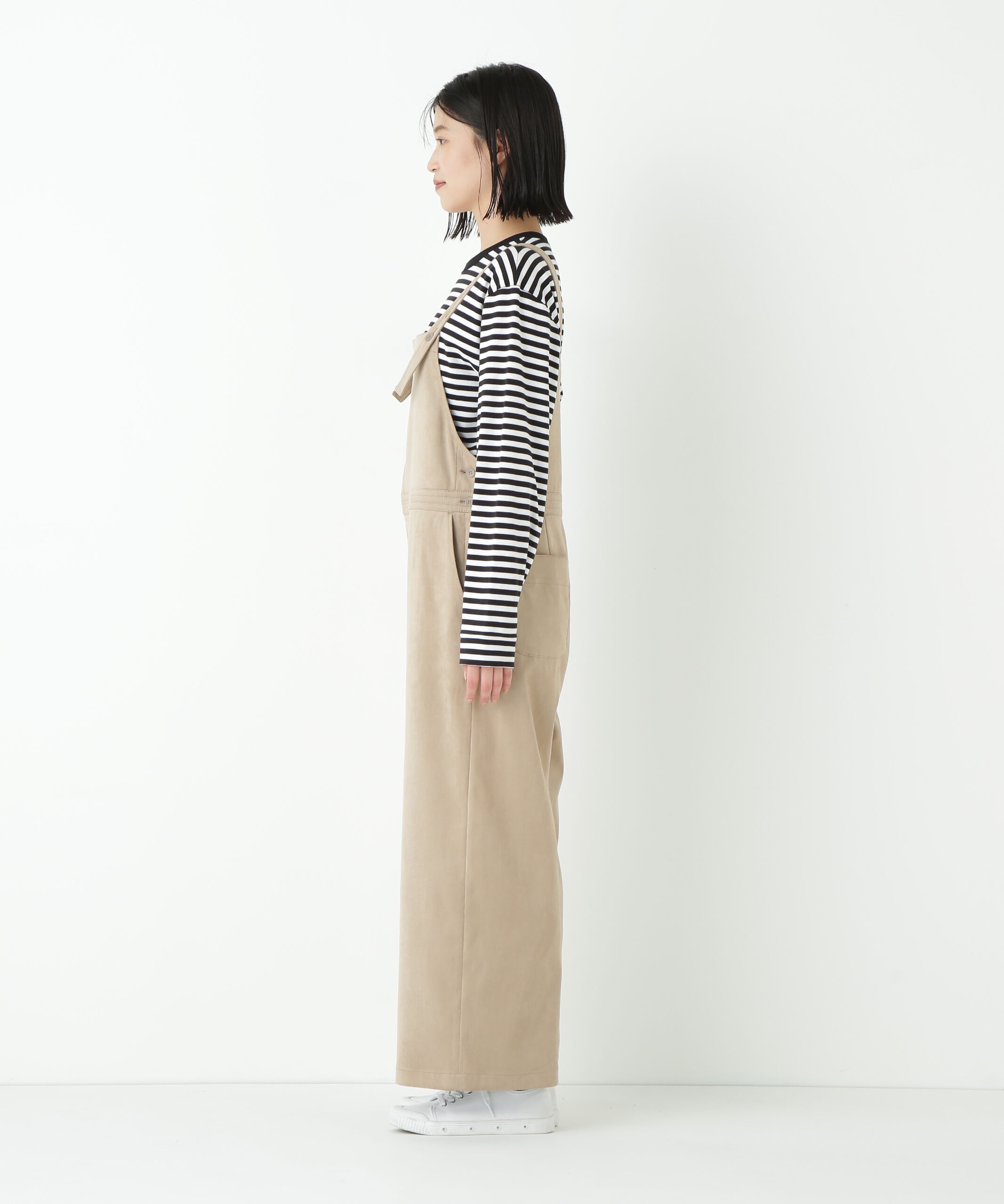  「◆ストレッチスェードオーバーオール」|ワンピース|