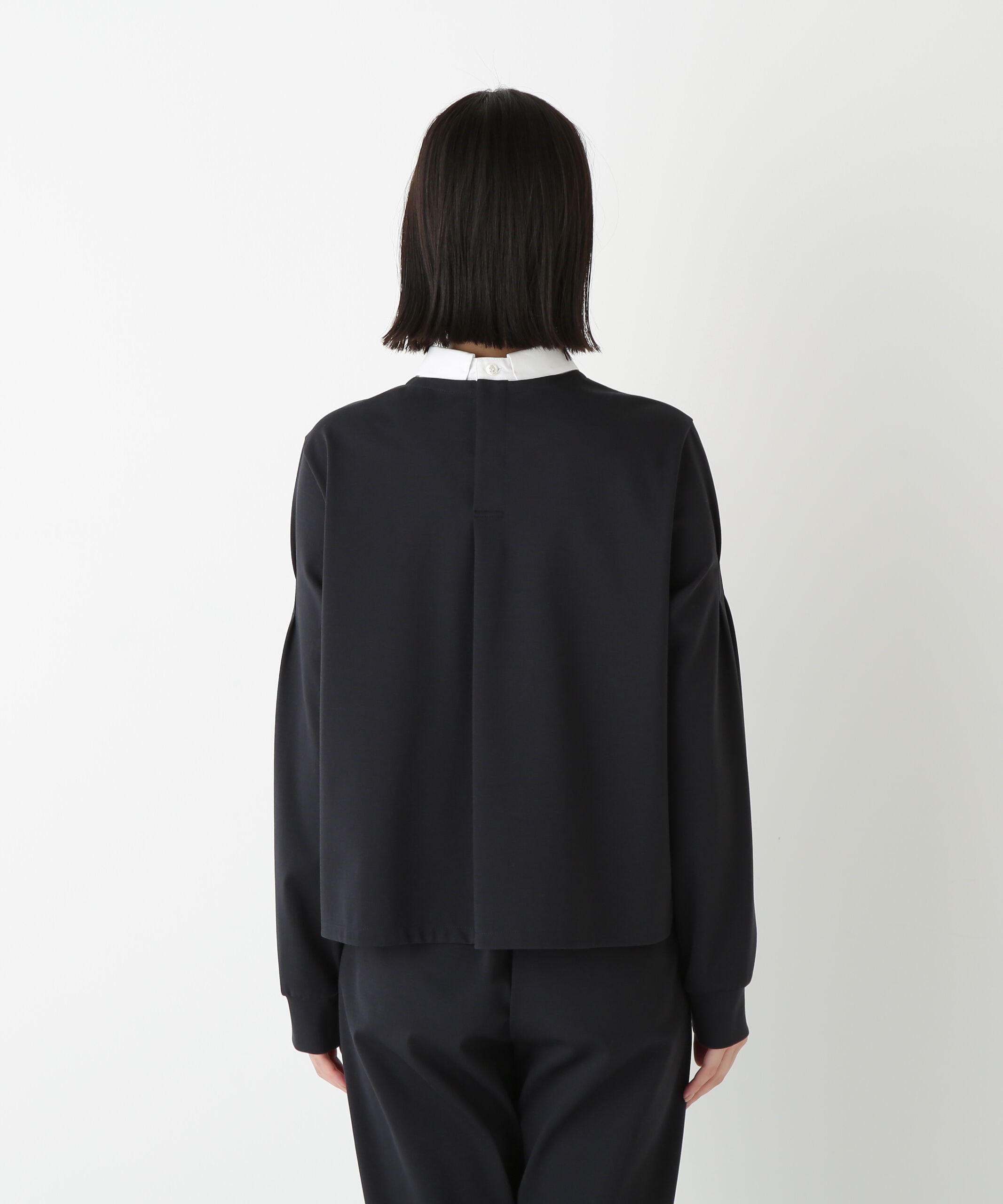  「◆ストレッチポンチシャツカラードッキングプルオーバー」|Tシャツ・カットソー|