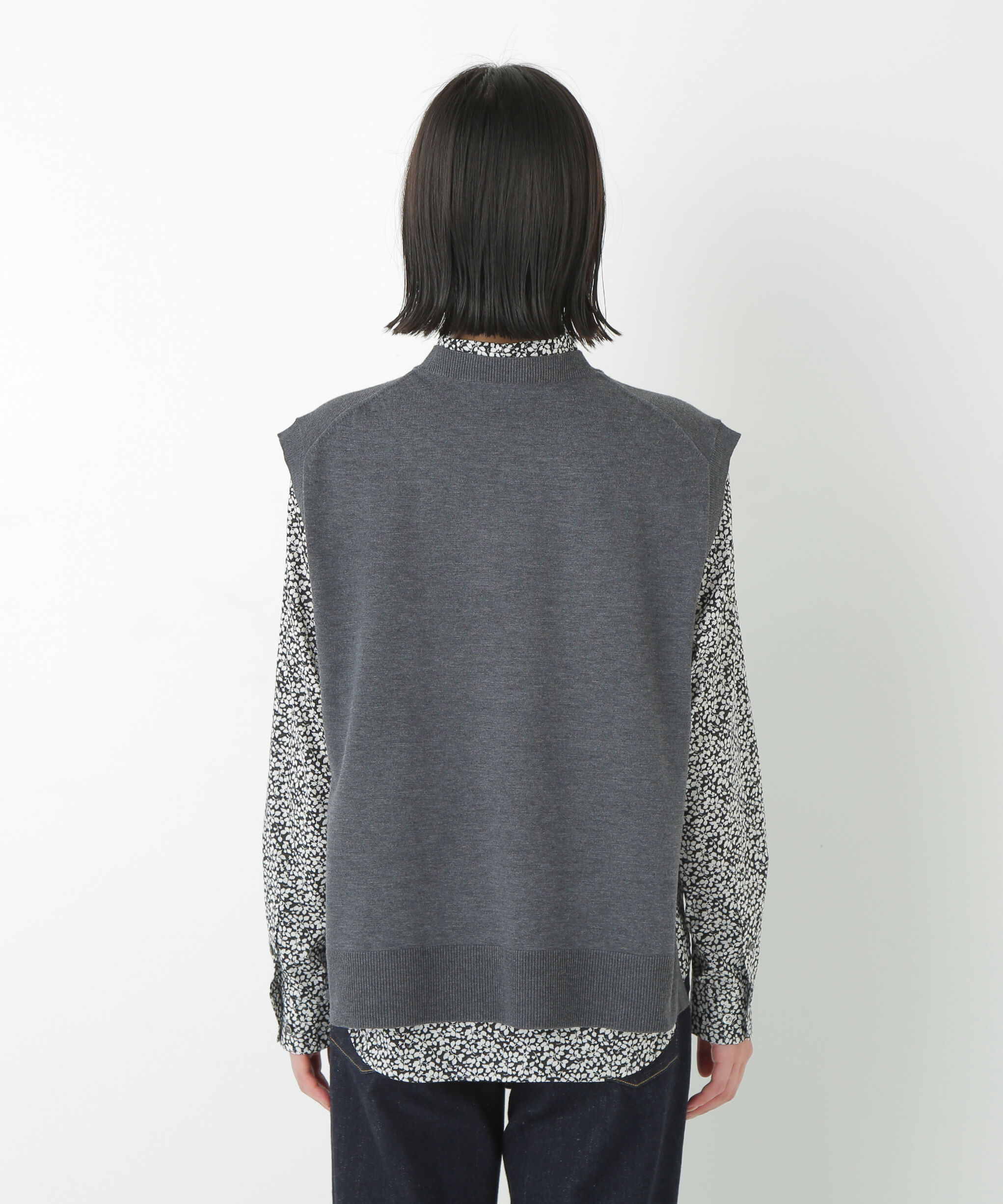  「◆ハーゲージクルーネックニットベスト」|ニット・セーター|