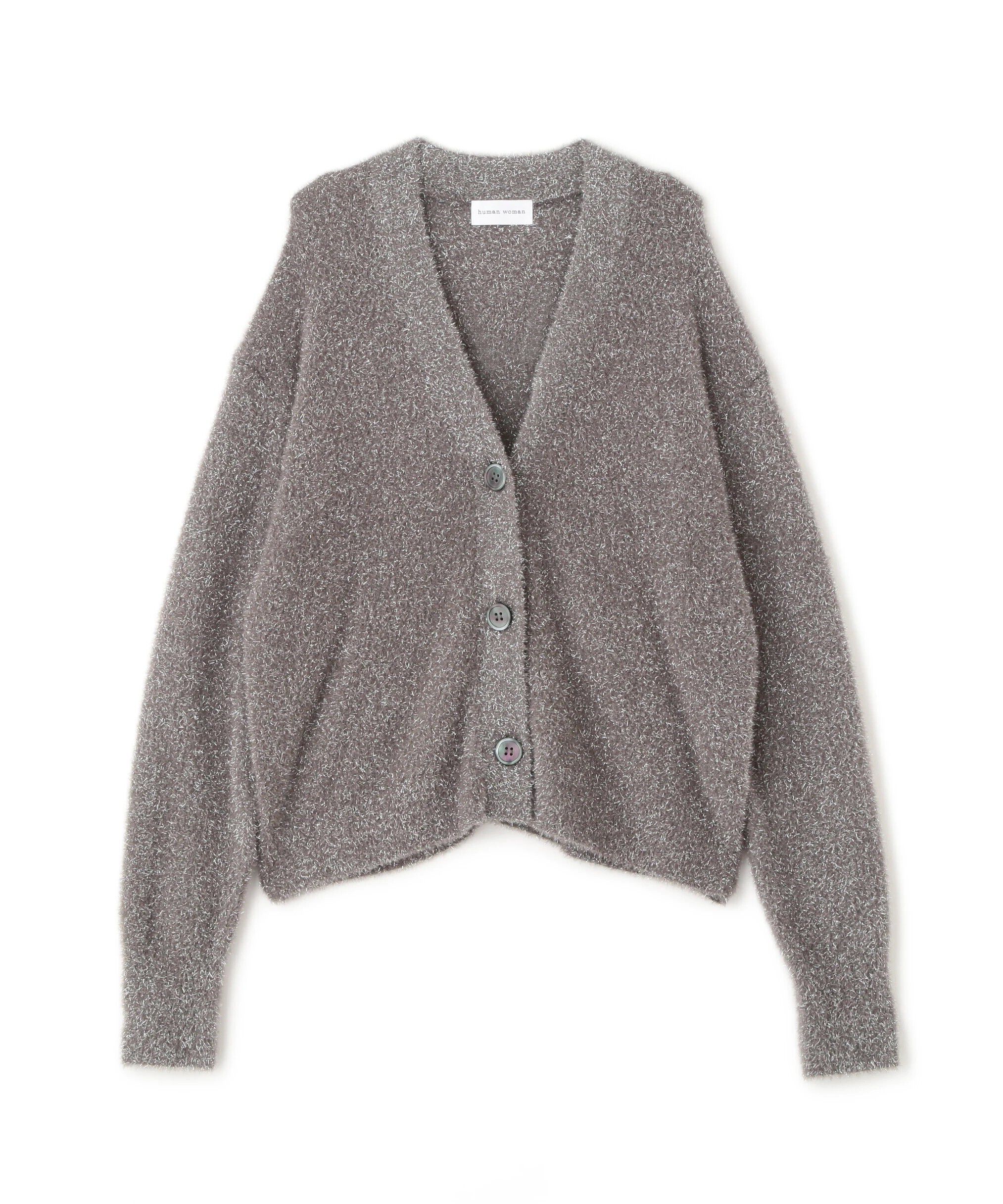  「◆ラメシャギーＶネックカーディガン」|ニット・セーター|