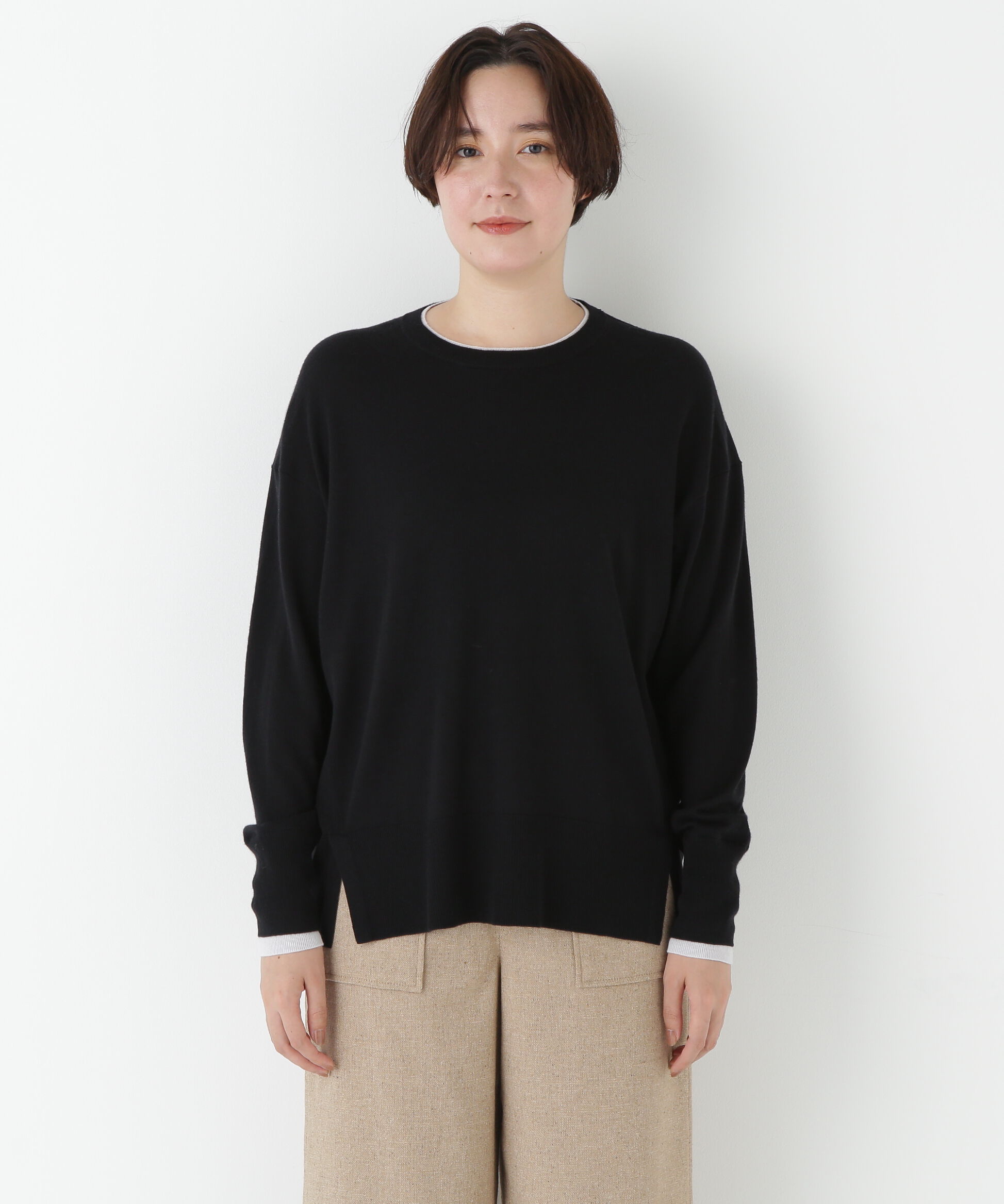  「◆ハイゲージバイカラーハイネックプルオーバー」|ニット・セーター|