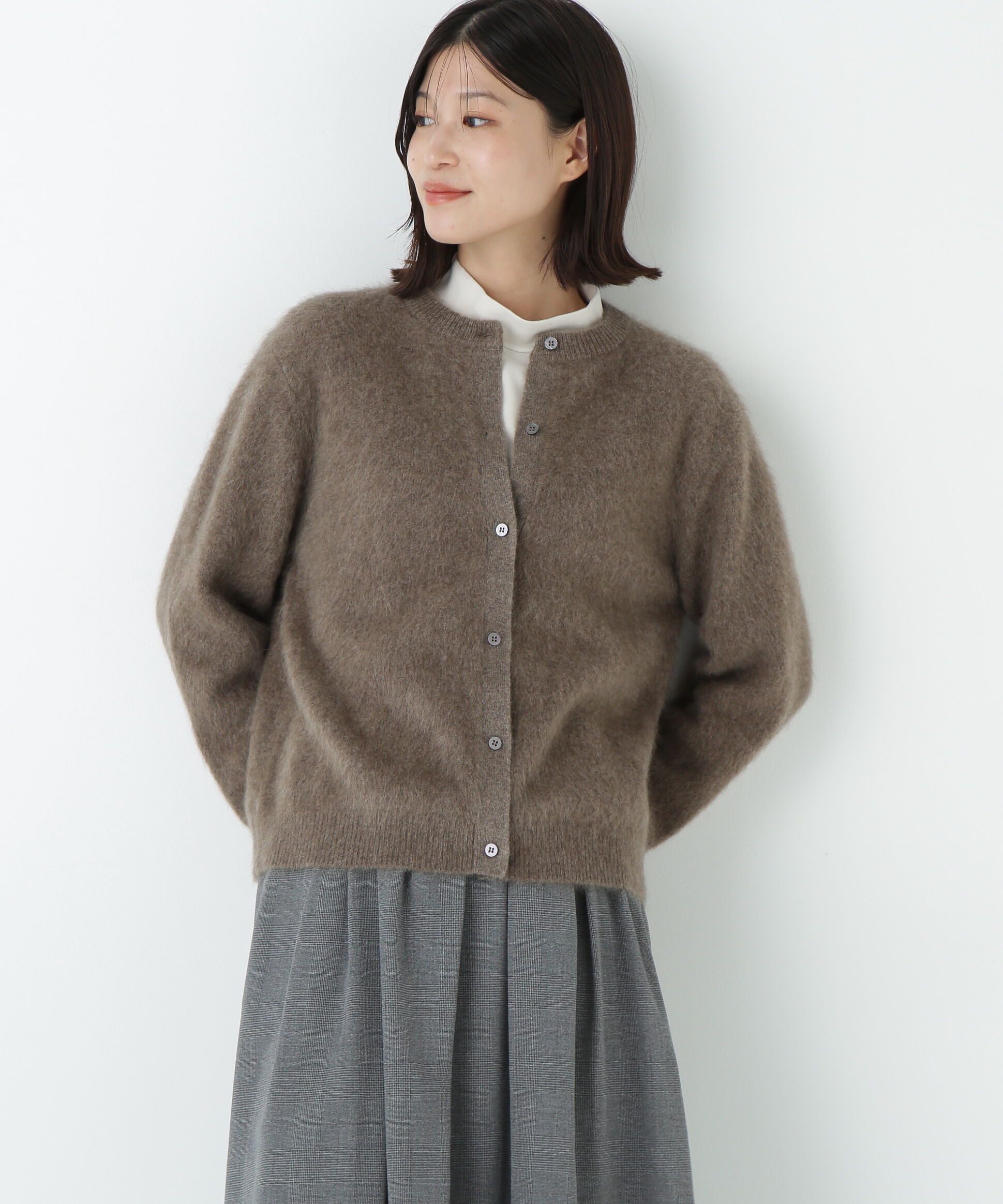  「ヤクへアリーカーディガン」|ニット・セーター|ベージュ